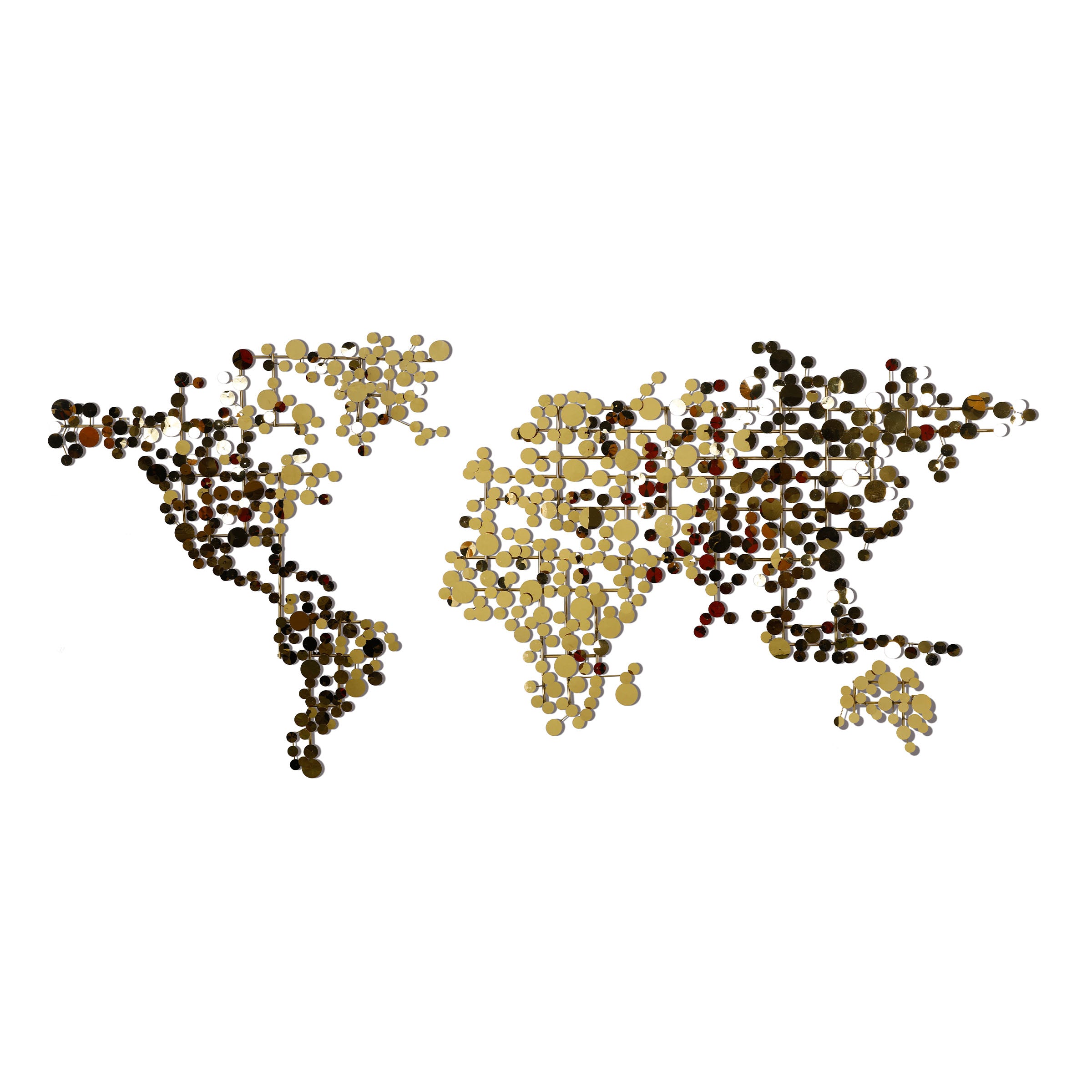 World Map Handcrafted Stainless Steel Artwork Z08025-G - Artwork - ebarza Furniture UAE | Shop Modern Furniture in Abu Dhabi & Dubai - مفروشات ايبازرا في الامارات | تسوق اثاث عصري وديكورات مميزة في دبي وابوظبي