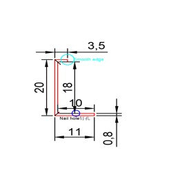 0.8mm Thickness (2cm) Stainless Steel Perforated Profile for MDF Panels - Gold - PR0059 -  wall-panels-profiles - ebarza Furniture UAE | Shop Modern Furniture in Abu Dhabi & Dubai - مفروشات ايبازرا في الامارات | تسوق اثاث عصري وديكورات مميزة في دبي وابوظبي