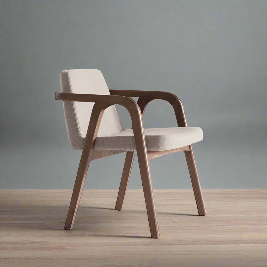 Natura Solid Ash Wood Chair Beige-Dark Walnut - Chairs - ebarza Furniture UAE | Shop Modern Furniture in Abu Dhabi & Dubai - مفروشات ايبازرا في الامارات | تسوق اثاث عصري وديكورات مميزة في دبي وابوظبي