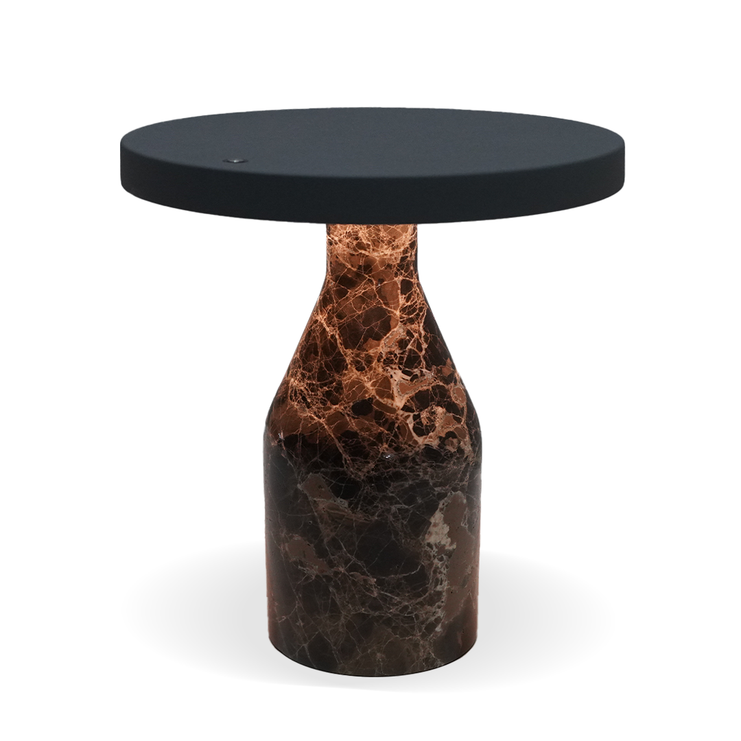 Flat Shape Real Marble Table Lamp - Dark Gray / Coffee OY-2410005HT(DGC) - Desk\table Lamps - ebarza Furniture UAE | Shop Modern Furniture in Abu Dhabi & Dubai - مفروشات ايبازرا في الامارات | تسوق اثاث عصري وديكورات مميزة في دبي وابوظبي