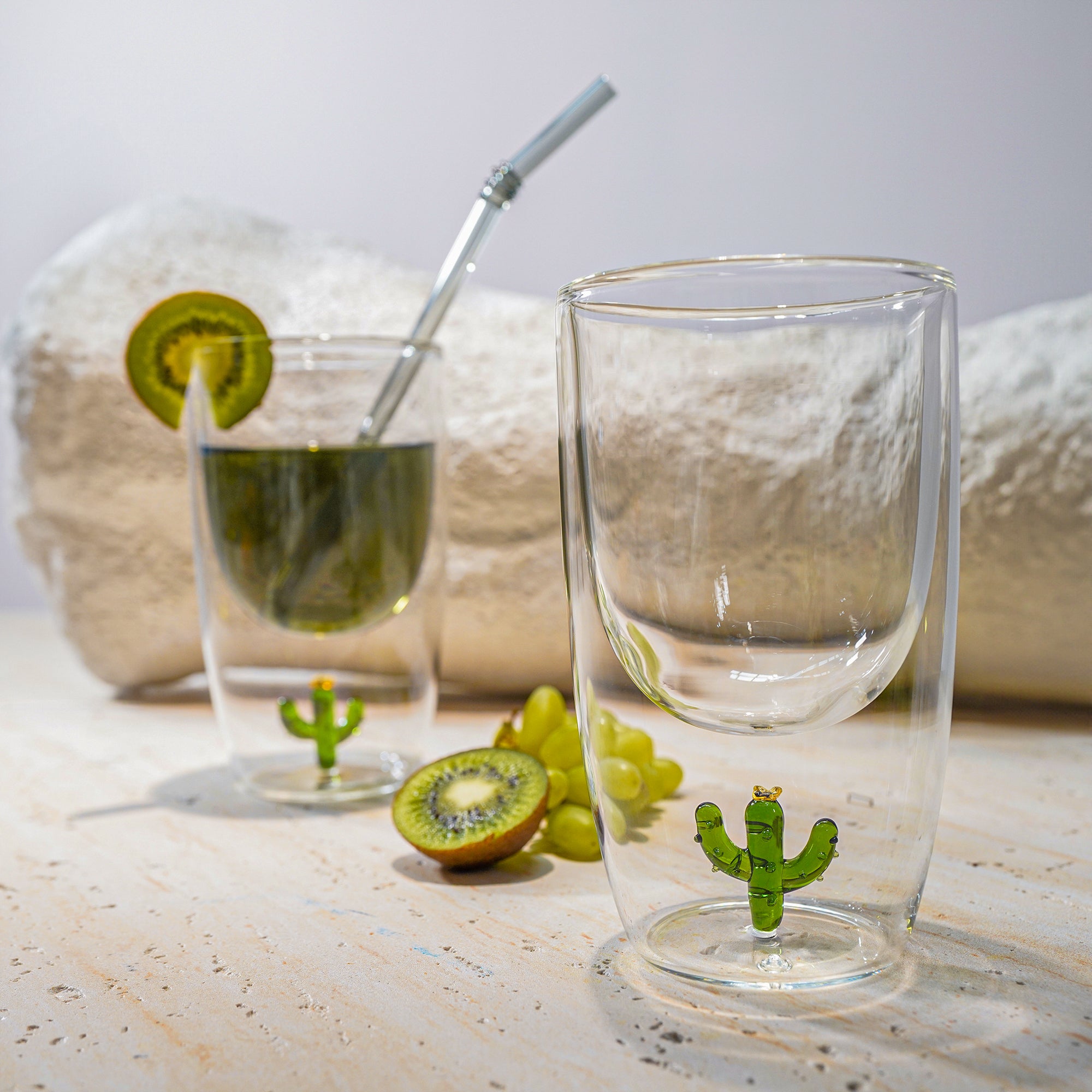 Double Wall Cactus Tumbler 280ml 23F031E -  Drinkware - ebarza Furniture UAE | Shop Modern Furniture in Abu Dhabi & Dubai - مفروشات ايبازرا في الامارات | تسوق اثاث عصري وديكورات مميزة في دبي وابوظبي