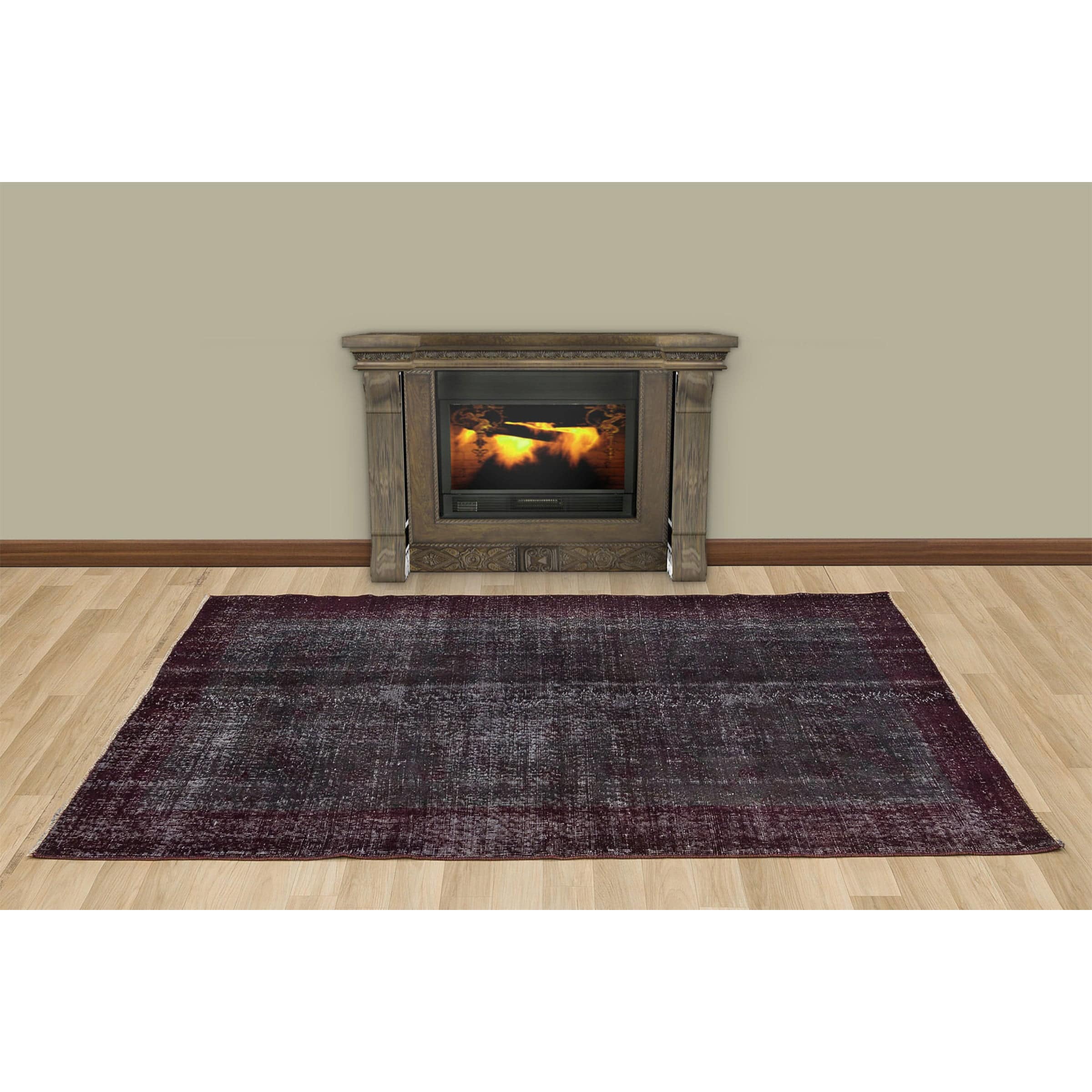 122 X 214 Anatolian Hand  Knotted Carpet Vintage Style 7393 -  Rugs - ebarza Furniture UAE | Shop Modern Furniture in Abu Dhabi & Dubai - مفروشات ايبازرا في الامارات | تسوق اثاث عصري وديكورات مميزة في دبي وابوظبي