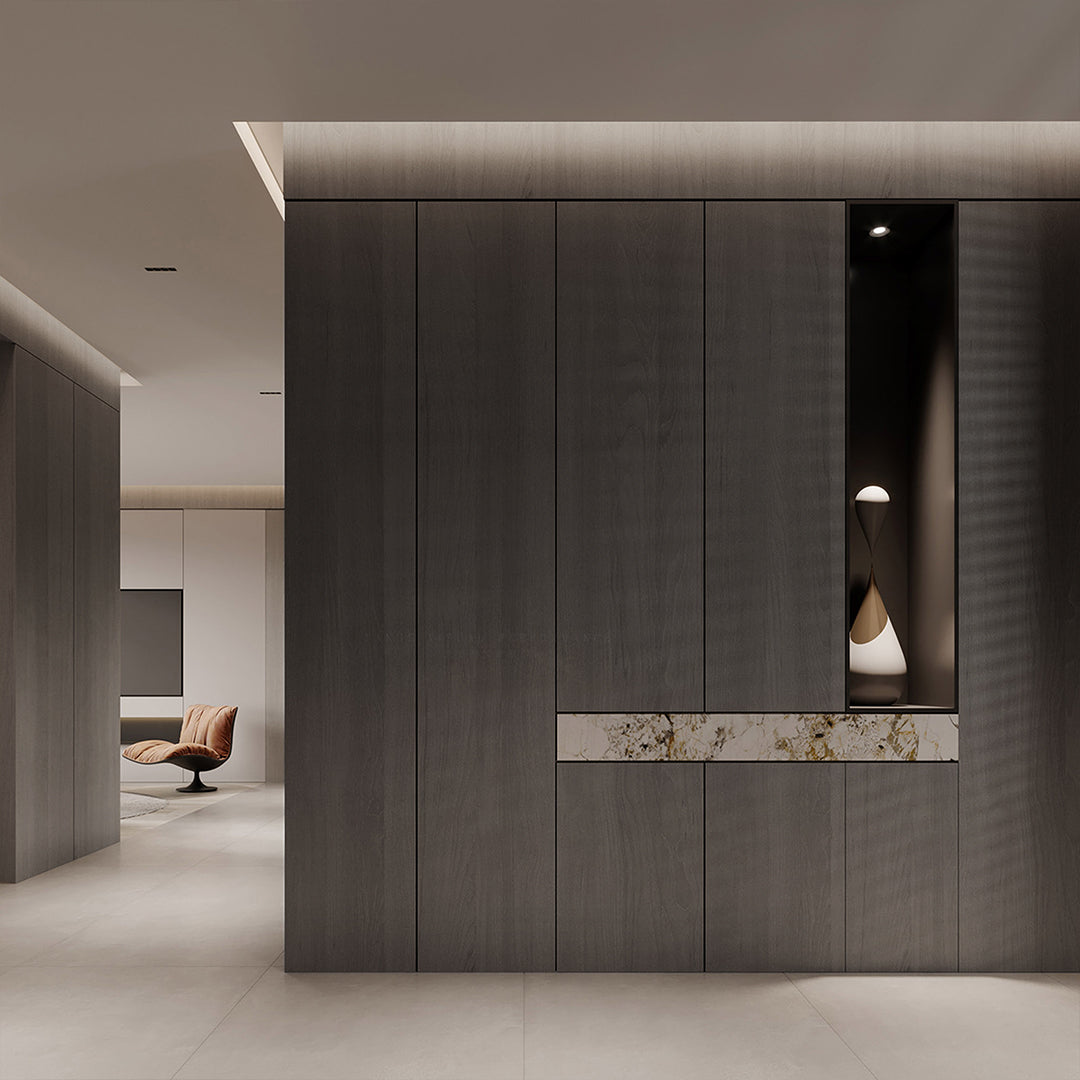 122*320cm WPC DECORATION PANEL BB STICHING COLOUR:H185H -MGO-WD Manhattan Gray Oak H - Wall Panels - ebarza Furniture UAE | Shop Modern Furniture in Abu Dhabi & Dubai - مفروشات ايبازرا في الامارات | تسوق اثاث عصري وديكورات مميزة في دبي وابوظبي