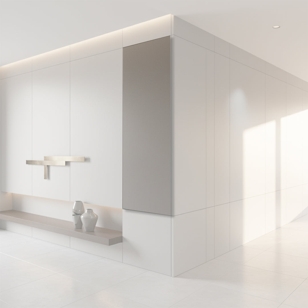 122*320cm WPC DECORATION WALL PANEL BB STICHING+FILM FOLDING  COLOUR :Light Grey H240YP -  Wall Panels - ebarza Furniture UAE | Shop Modern Furniture in Abu Dhabi & Dubai - مفروشات ايبازرا في الامارات | تسوق اثاث عصري وديكورات مميزة في دبي وابوظبي