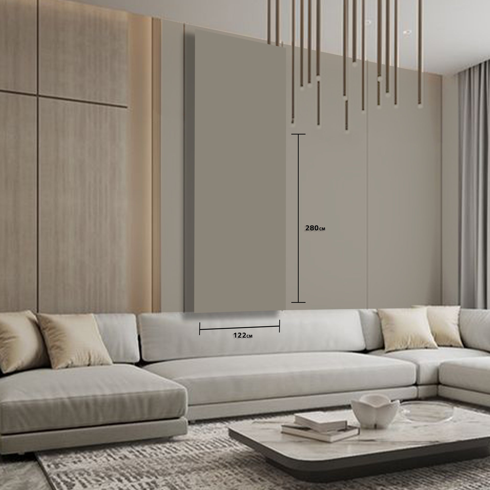 PET MDF Panel (122x280x1.8cm, E2, PROTECTIVE FILM) WQ63036M (Dark Gray) - Wall Panels - ebarza Furniture UAE | Shop Modern Furniture in Abu Dhabi & Dubai - مفروشات ايبازرا في الامارات | تسوق اثاث عصري وديكورات مميزة في دبي وابوظبي