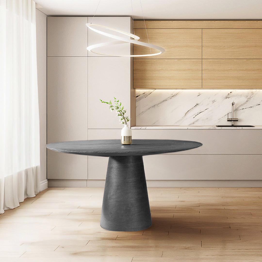 Pre-order 25 Days Delivery Falun Round Table 120 Cm BSZ15125B-Smoke Grey - Dining Tables - ebarza Furniture UAE | Shop Modern Furniture in Abu Dhabi & Dubai - مفروشات ايبازرا في الامارات | تسوق اثاث عصري وديكورات مميزة في دبي وابوظبي