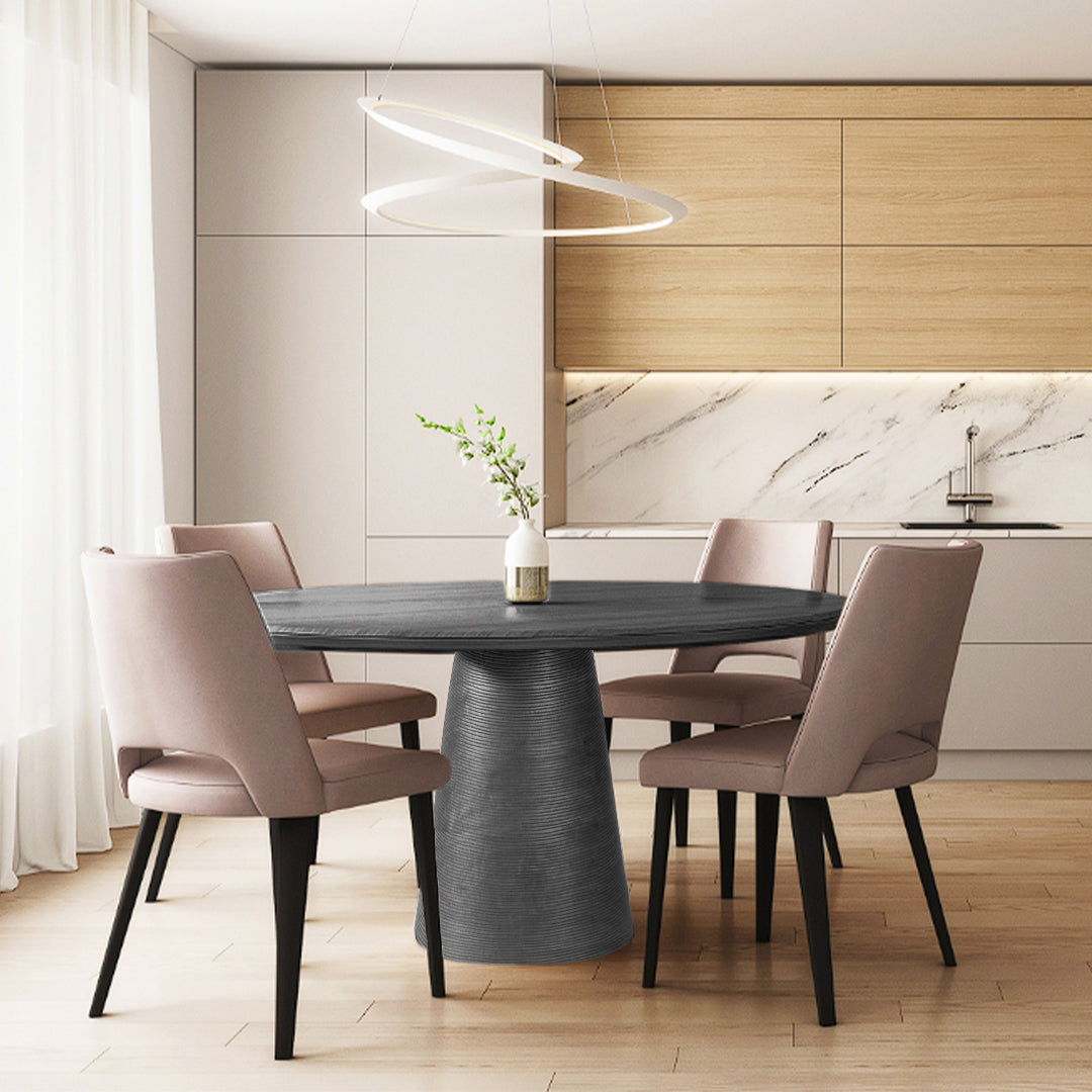 Pre-order 25 Days Delivery Falun Round Table 120 Cm BSZ15125B-Smoke Grey - Dining Tables - ebarza Furniture UAE | Shop Modern Furniture in Abu Dhabi & Dubai - مفروشات ايبازرا في الامارات | تسوق اثاث عصري وديكورات مميزة في دبي وابوظبي