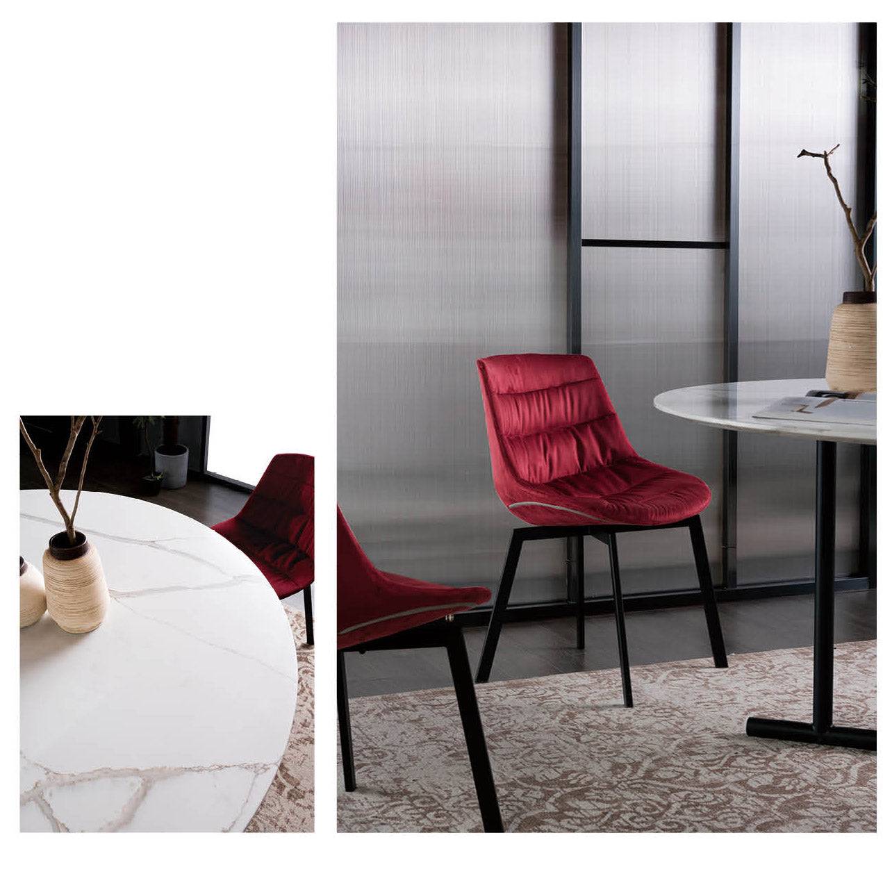 140 Cm Blackjack Quartz Dining Table Dt002 (R2) - Dining Tables - ebarza Furniture UAE | Shop Modern Furniture in Abu Dhabi & Dubai - مفروشات ايبازرا في الامارات | تسوق اثاث عصري وديكورات مميزة في دبي وابوظبي