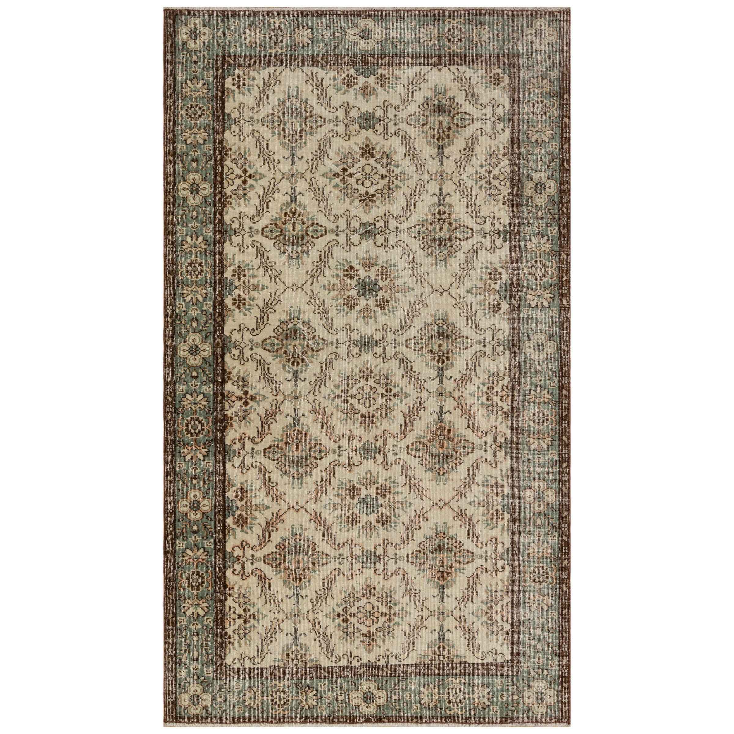145 X 253 Cm Anatolian Hand Knotted Carpet Vintage Style 7269 -  Rugs - ebarza Furniture UAE | Shop Modern Furniture in Abu Dhabi & Dubai - مفروشات ايبازرا في الامارات | تسوق اثاث عصري وديكورات مميزة في دبي وابوظبي