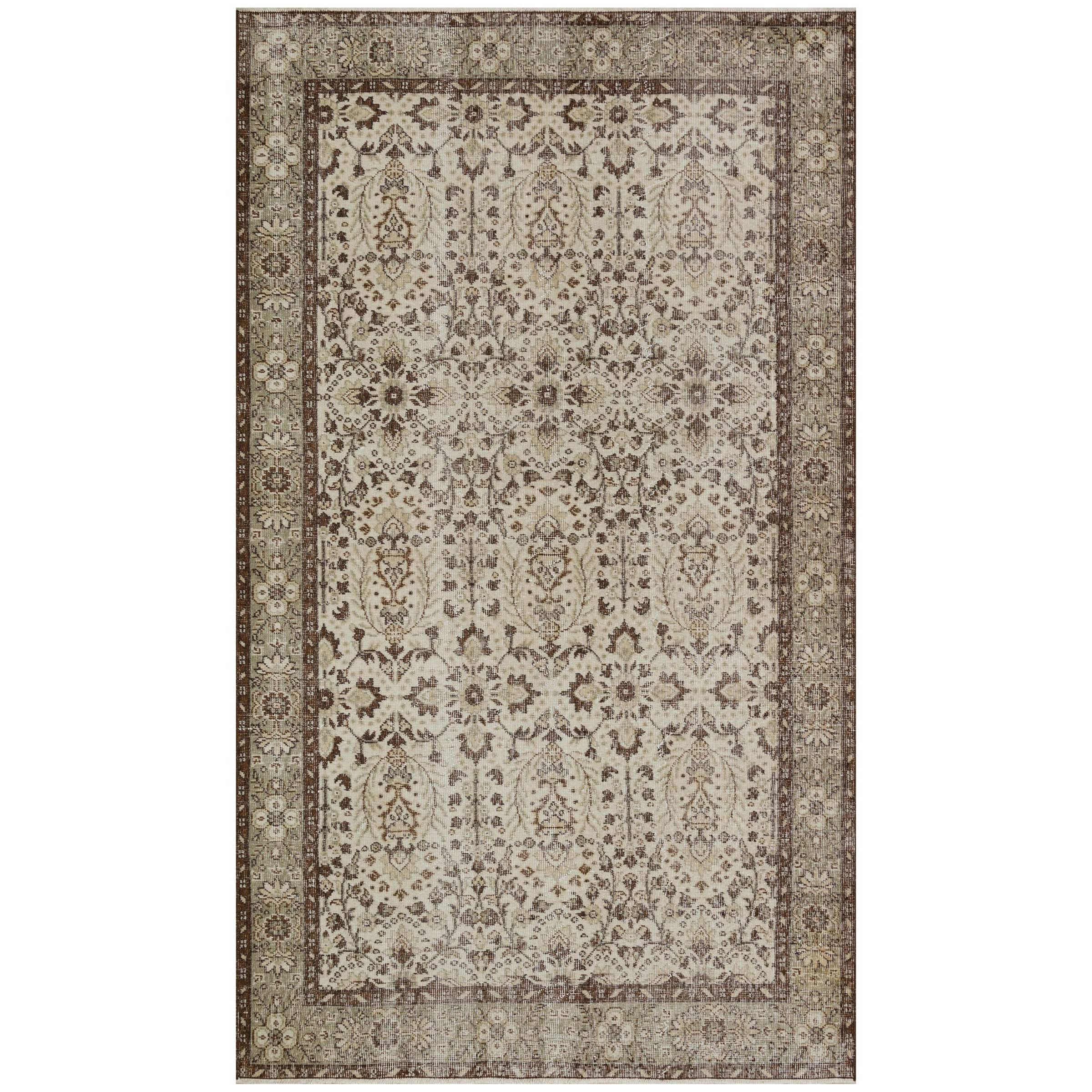 153 X 267 Anatolian Hand Knotted Carpet Vintage Style 7528 - Rugs - ebarza Furniture UAE | Shop Modern Furniture in Abu Dhabi & Dubai - مفروشات ايبازرا في الامارات | تسوق اثاث عصري وديكورات مميزة في دبي وابوظبي