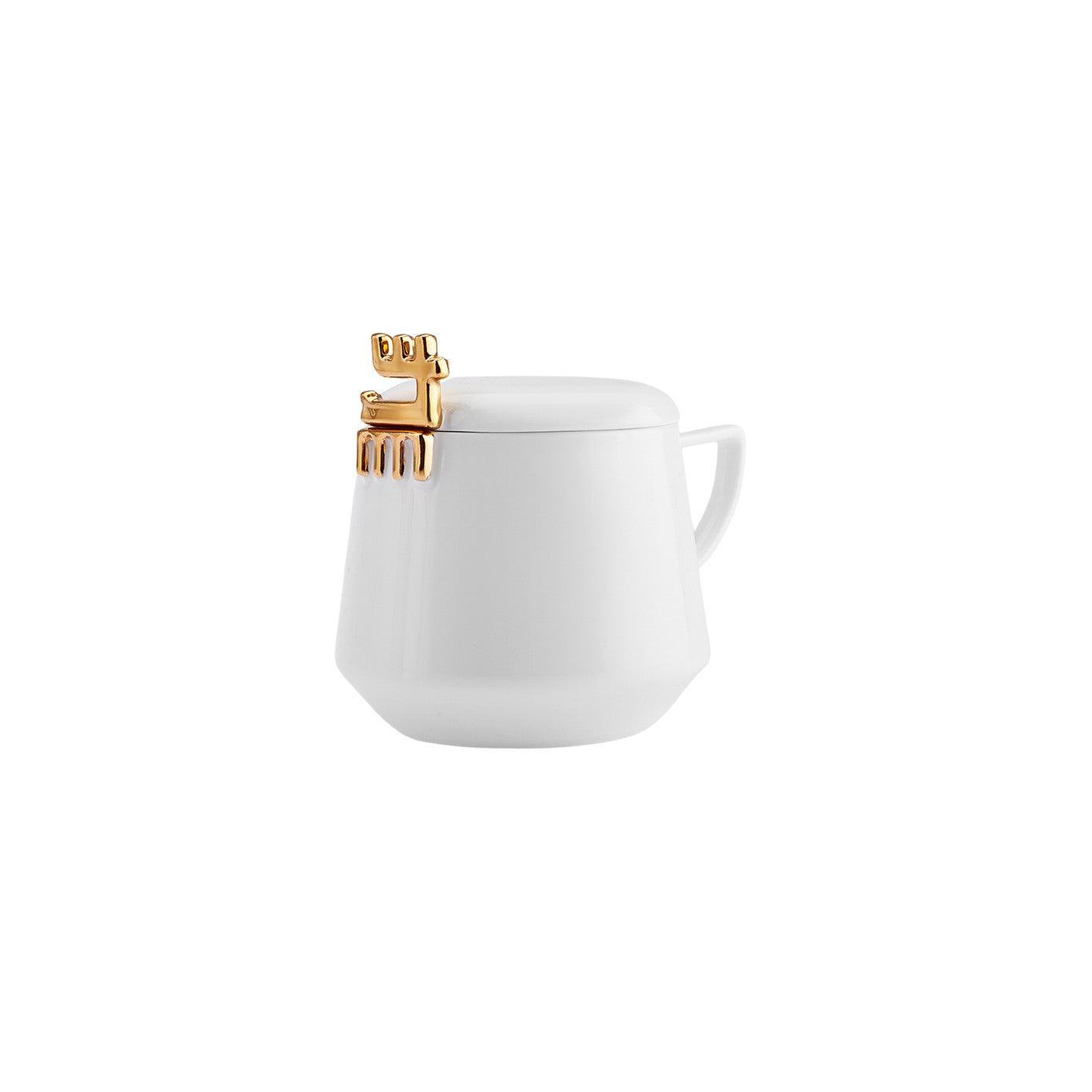 Karaca 50th Year Signature Collection White Mug with Lid 350 ml 153.03.05.0191 -  Mugs - ebarza Furniture UAE | Shop Modern Furniture in Abu Dhabi & Dubai - مفروشات ايبازرا في الامارات | تسوق اثاث عصري وديكورات مميزة في دبي وابوظبي
