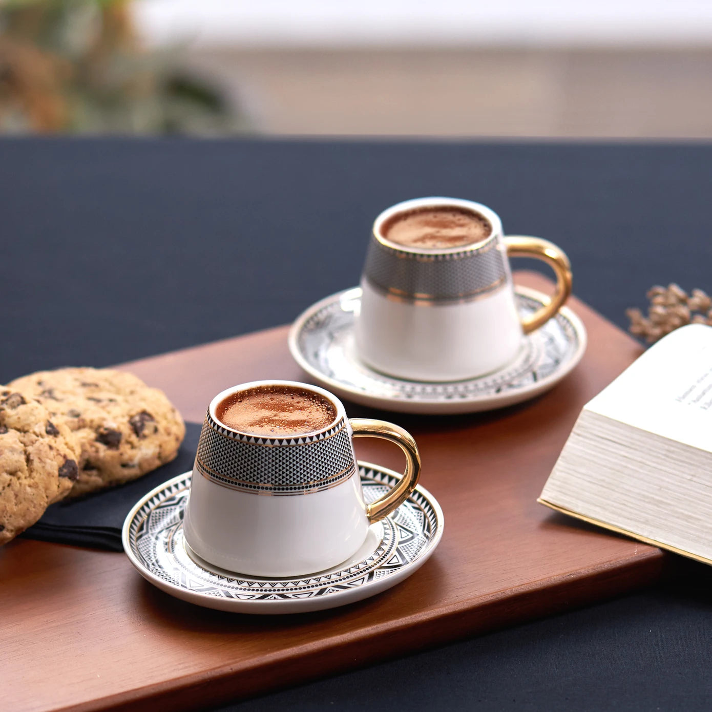 Karaca Globe Coffee Cup Set for 2 People 80 ml 153.03.06.2455 -  Coffee Sets - ebarza Furniture UAE | Shop Modern Furniture in Abu Dhabi & Dubai - مفروشات ايبازرا في الامارات | تسوق اثاث عصري وديكورات مميزة في دبي وابوظبي