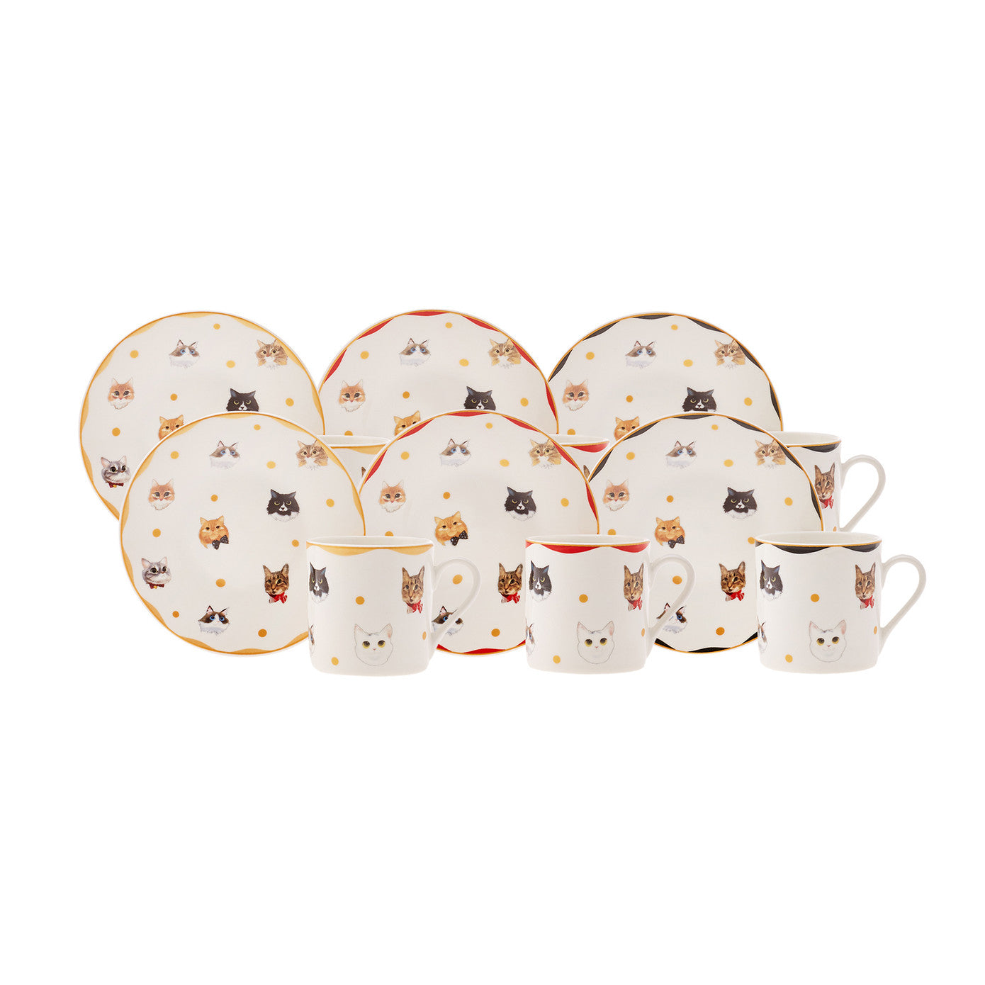 Karaca Gato Coffee Cup Set of 6 People 80 ml 153.03.06.8749 - Coffee Sets - ebarza Furniture UAE | Shop Modern Furniture in Abu Dhabi & Dubai - مفروشات ايبازرا في الامارات | تسوق اثاث عصري وديكورات مميزة في دبي وابوظبي