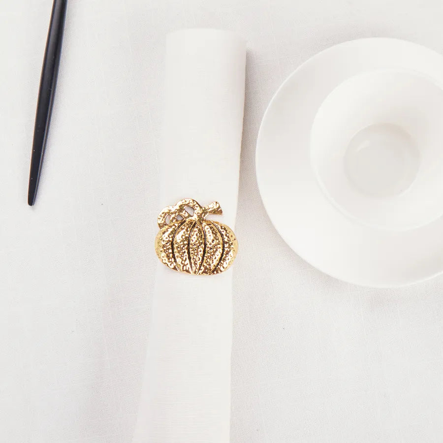 Karaca Halloween Pumpkin Napkin Ring Set, 4 Piece, 6.5cm, Gold 153.09.01.1058 - Napkin Rings - ebarza Furniture UAE | Shop Modern Furniture in Abu Dhabi & Dubai - مفروشات ايبازرا في الامارات | تسوق اثاث عصري وديكورات مميزة في دبي وابوظبي