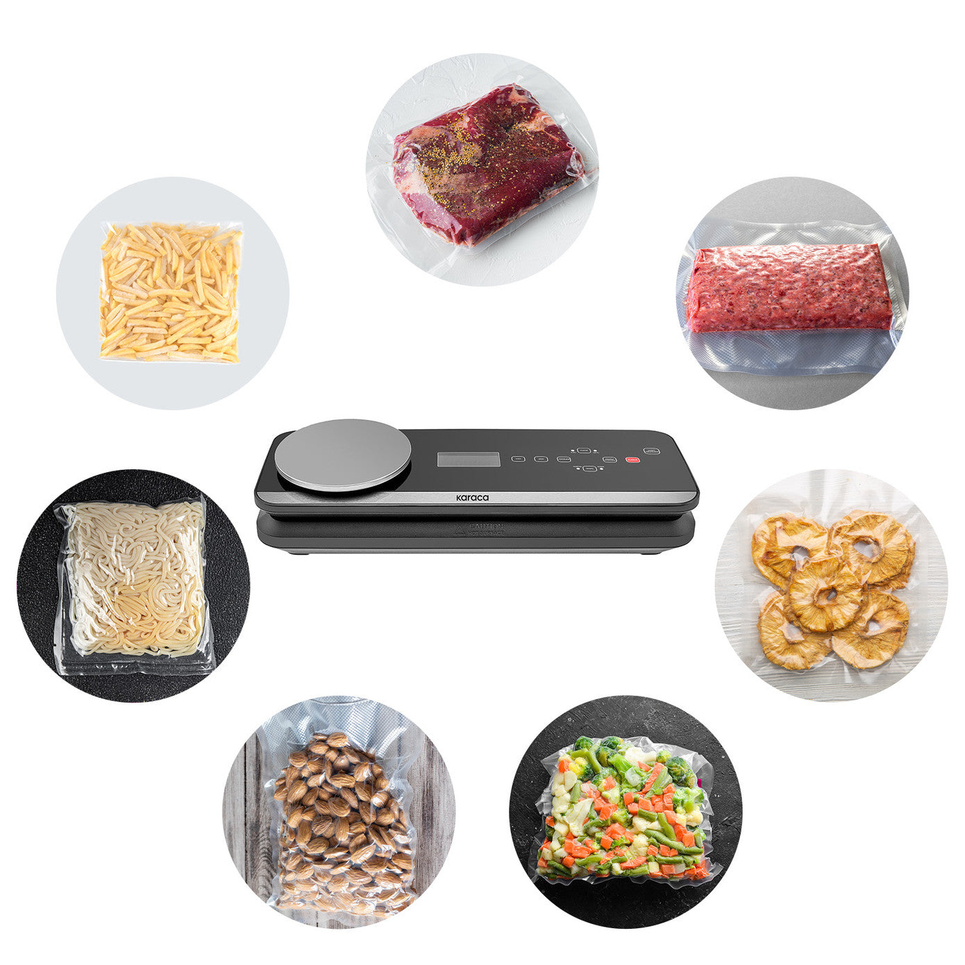 Karaca Seal and Fresh Inox Weighed Vacuum Machine 153.09.01.3523 - Kitchen Appliances - ebarza Furniture UAE | Shop Modern Furniture in Abu Dhabi & Dubai - مفروشات ايبازرا في الامارات | تسوق اثاث عصري وديكورات مميزة في دبي وابوظبي