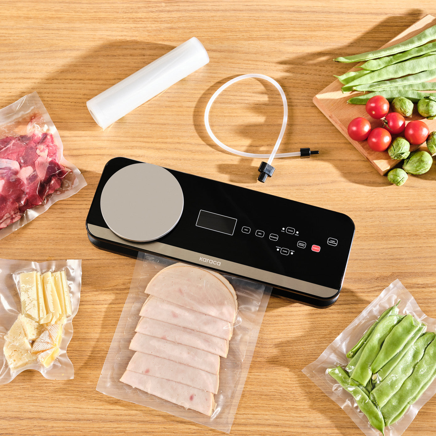 Karaca Seal and Fresh Inox Weighed Vacuum Machine 153.09.01.3523 - Kitchen Appliances - ebarza Furniture UAE | Shop Modern Furniture in Abu Dhabi & Dubai - مفروشات ايبازرا في الامارات | تسوق اثاث عصري وديكورات مميزة في دبي وابوظبي