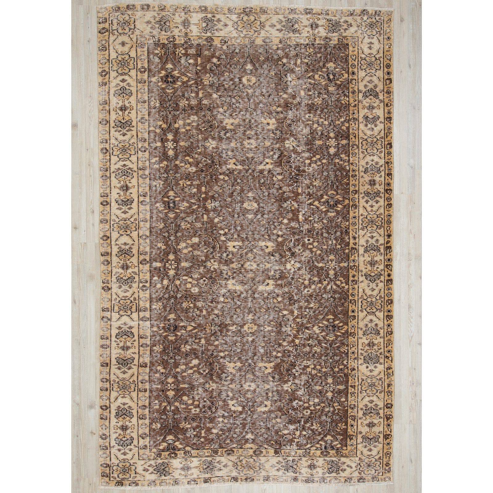 153X246 Cm Anatolian Hand Knotted Carpet Vintage Style 2550 -  Rugs - ebarza Furniture UAE | Shop Modern Furniture in Abu Dhabi & Dubai - مفروشات ايبازرا في الامارات | تسوق اثاث عصري وديكورات مميزة في دبي وابوظبي