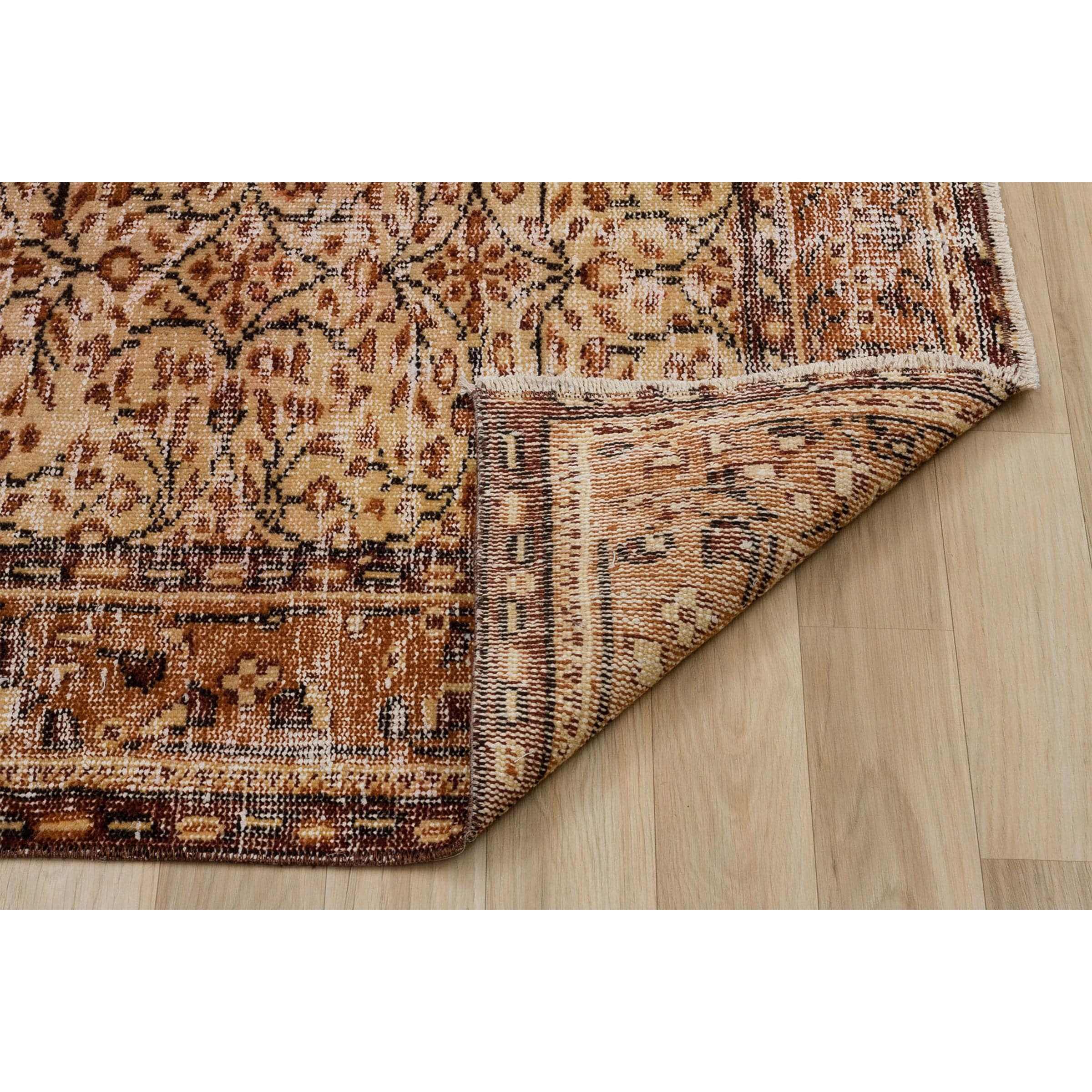 159 X 268 Anatolian Hand  Knotted Carpet Vintage Style 7256 -  Rugs - ebarza Furniture UAE | Shop Modern Furniture in Abu Dhabi & Dubai - مفروشات ايبازرا في الامارات | تسوق اثاث عصري وديكورات مميزة في دبي وابوظبي