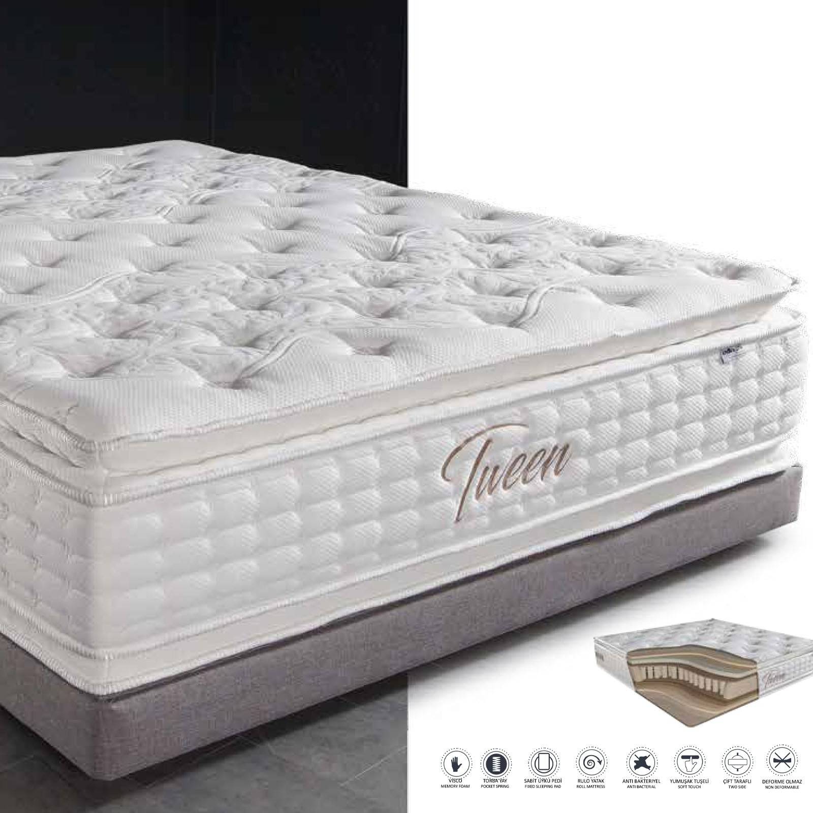 160X200 Cm Indivani Tween Double Side Queen Mattress  Tween -160 -  Mattresses - ebarza Furniture UAE | Shop Modern Furniture in Abu Dhabi & Dubai - مفروشات ايبازرا في الامارات | تسوق اثاث عصري وديكورات مميزة في دبي وابوظبي