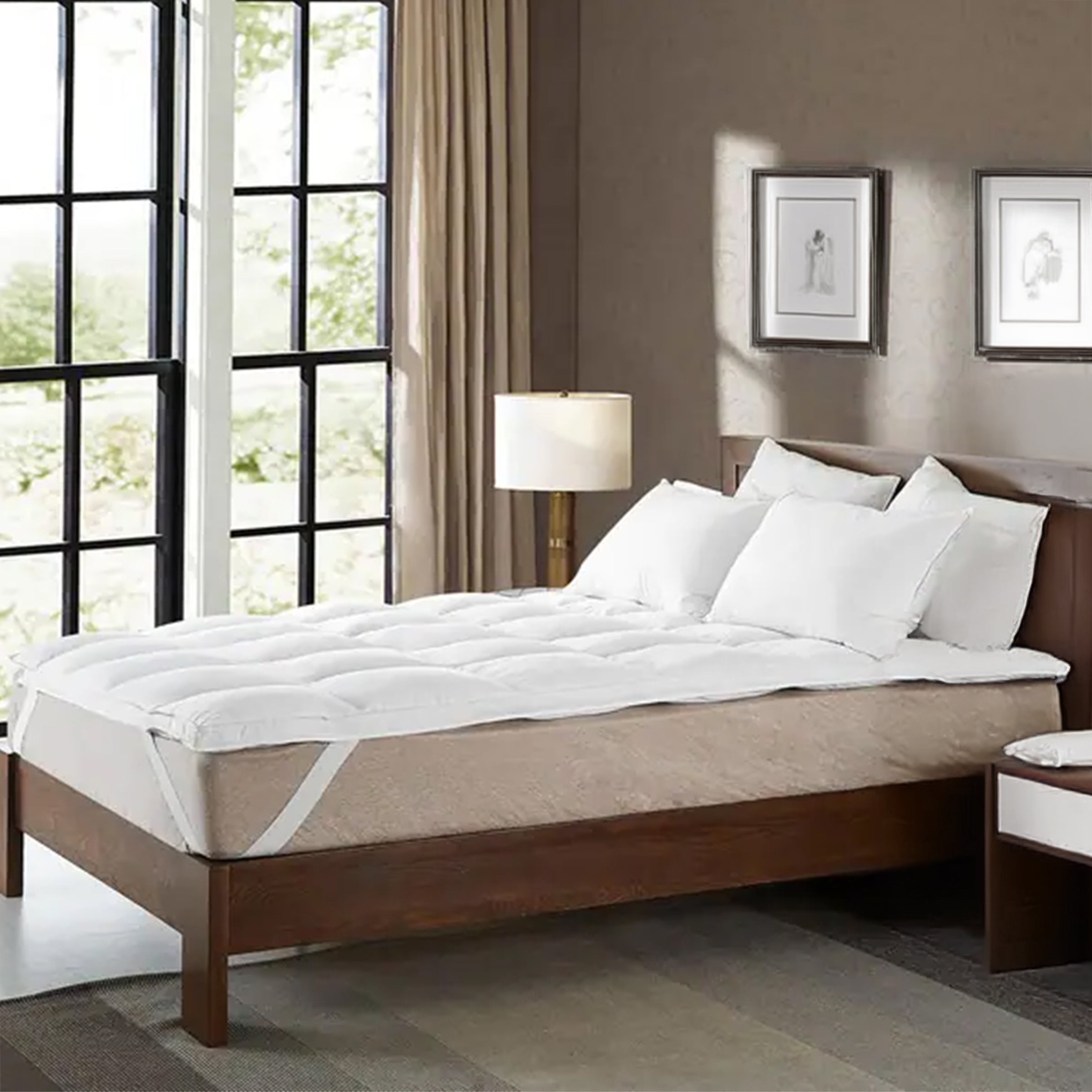 160X200X5 Down Feather Mattress Topper 040205230 - Bedding - ebarza Furniture UAE | Shop Modern Furniture in Abu Dhabi & Dubai - مفروشات ايبازرا في الامارات | تسوق اثاث عصري وديكورات مميزة في دبي وابوظبي