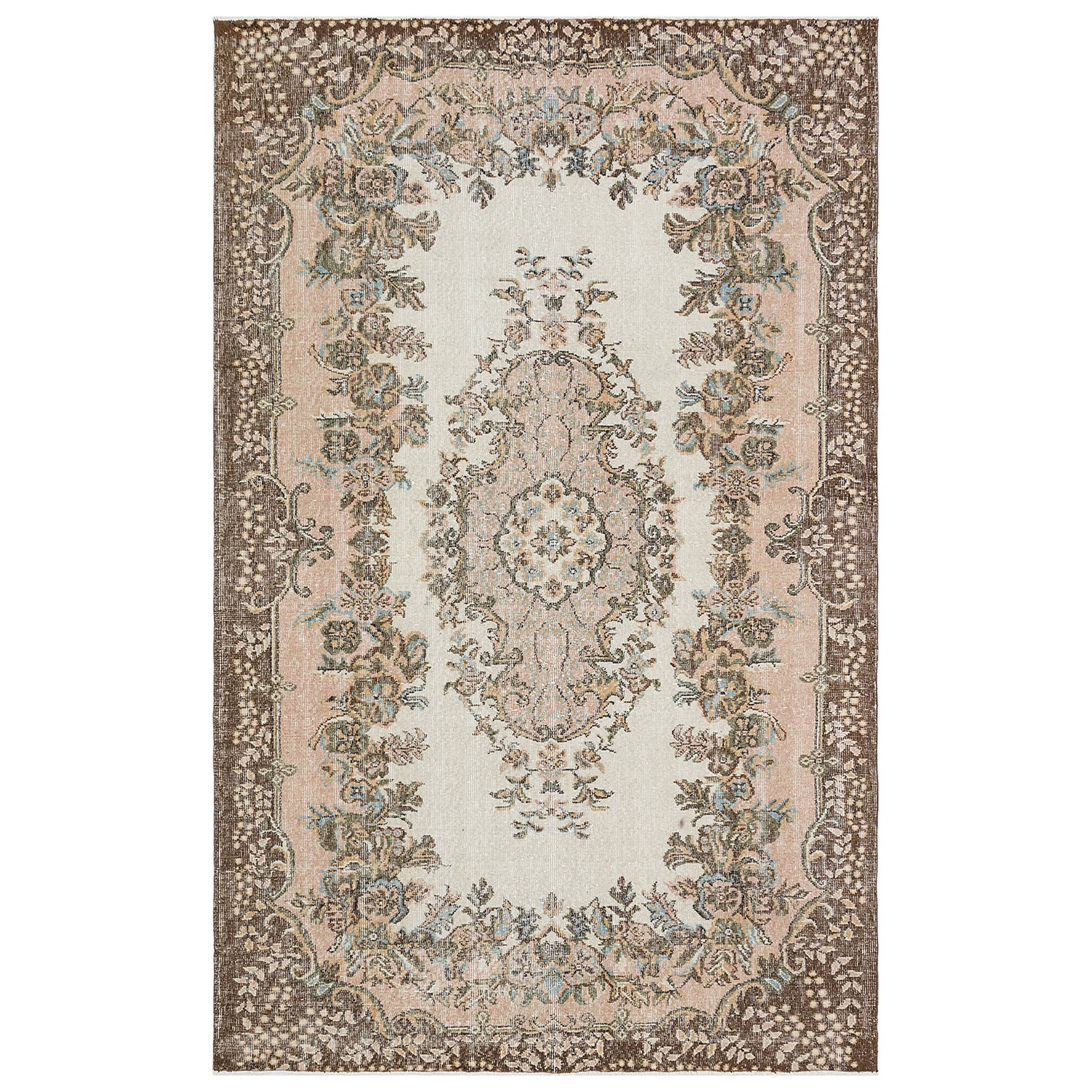 179 X 282 Anatolian Hand  Knotted Carpet Vintage Style F1074 -  Rugs - ebarza Furniture UAE | Shop Modern Furniture in Abu Dhabi & Dubai - مفروشات ايبازرا في الامارات | تسوق اثاث عصري وديكورات مميزة في دبي وابوظبي