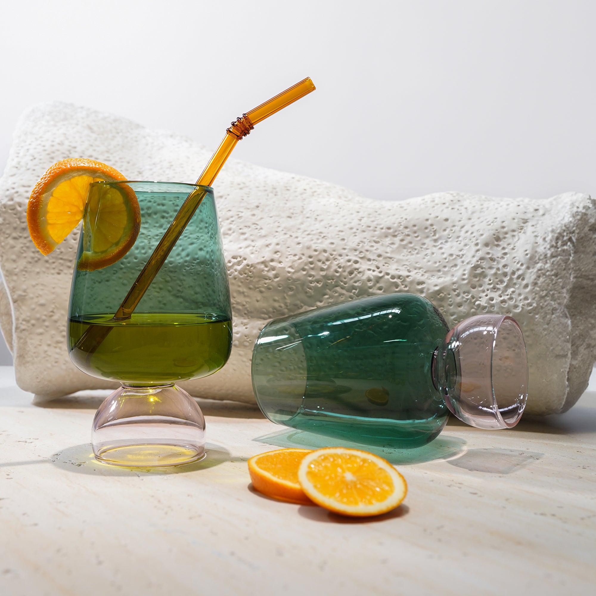 Two Tone Juice/Water Glass 550ml 23777B2 -  Drinkware - ebarza Furniture UAE | Shop Modern Furniture in Abu Dhabi & Dubai - مفروشات ايبازرا في الامارات | تسوق اثاث عصري وديكورات مميزة في دبي وابوظبي