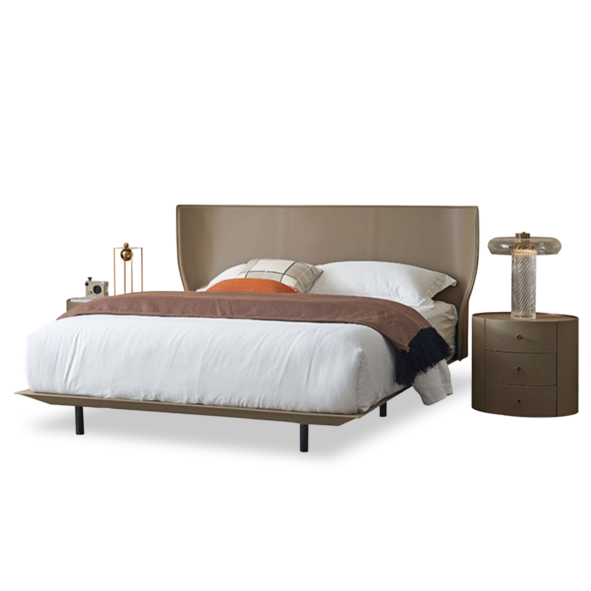 Verona KHAKI Single Size Bed MLL-F13 Khaki - Bedsteads - ebarza Furniture UAE | Shop Modern Furniture in Abu Dhabi & Dubai - مفروشات ايبازرا في الامارات | تسوق اثاث عصري وديكورات مميزة في دبي وابوظبي
