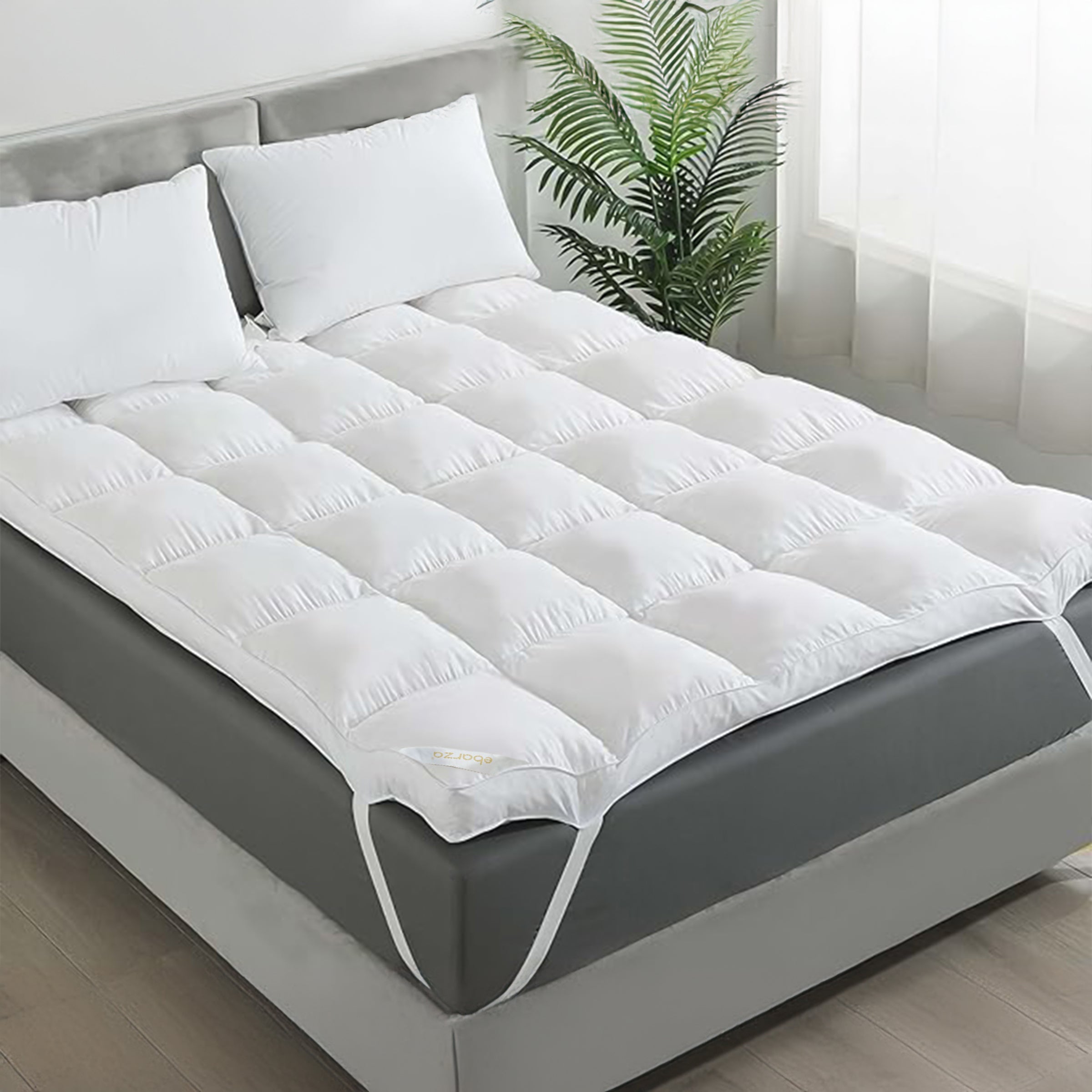 180X200X5 Down Feather Mattress Topper 040205231 - Bedding - ebarza Furniture UAE | Shop Modern Furniture in Abu Dhabi & Dubai - مفروشات ايبازرا في الامارات | تسوق اثاث عصري وديكورات مميزة في دبي وابوظبي