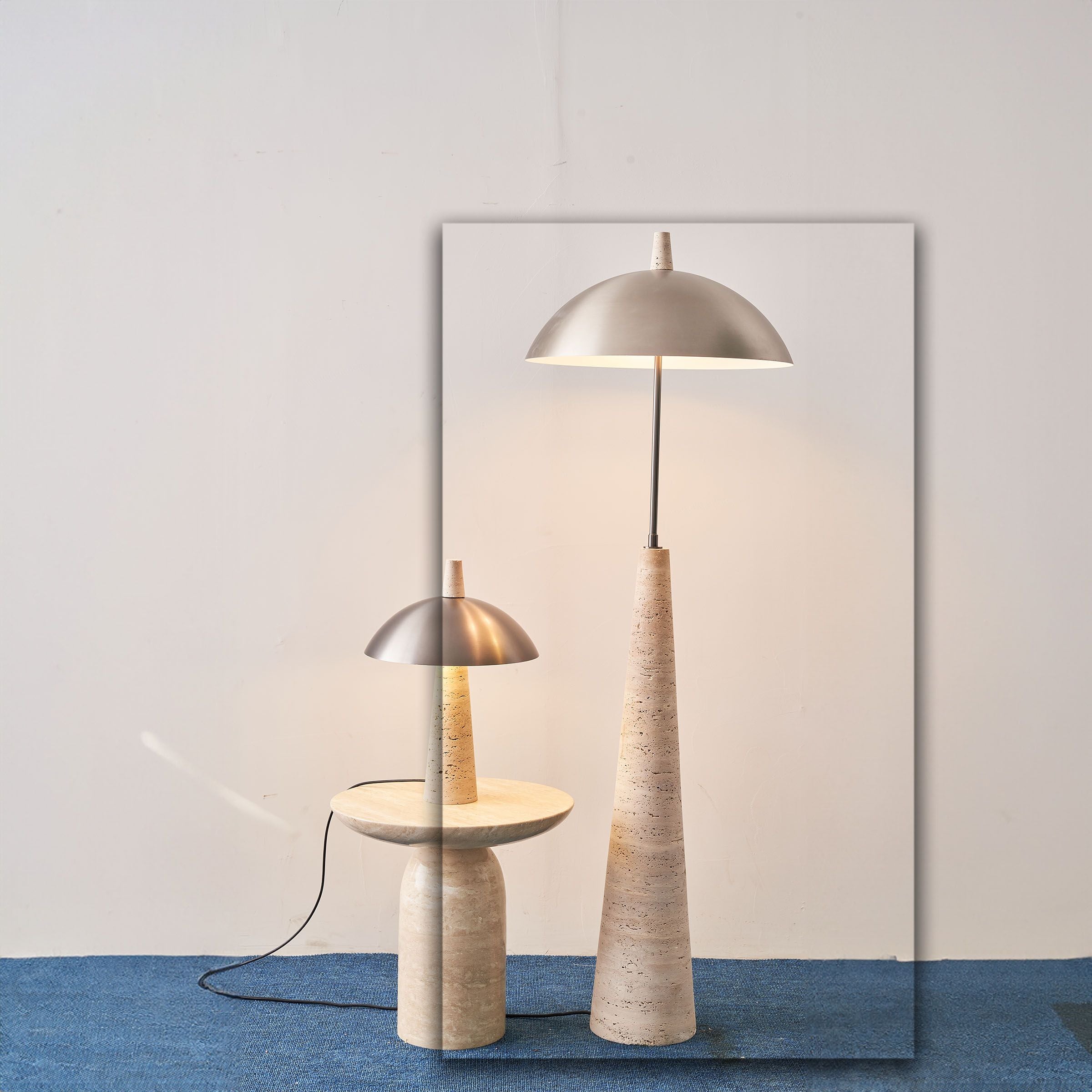 Natural Travertine Floor Lamp JA-015F - Floor Lamps - ebarza Furniture UAE | Shop Modern Furniture in Abu Dhabi & Dubai - مفروشات ايبازرا في الامارات | تسوق اثاث عصري وديكورات مميزة في دبي وابوظبي