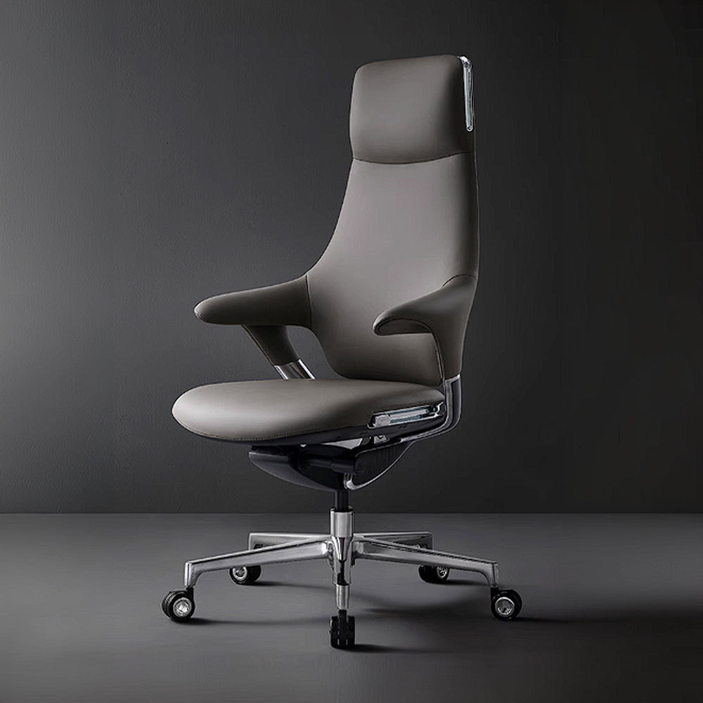 AS IS - Nigel Leather Office Chair with Wheels 8001HB -  DISPLAY ITEM - ebarza Furniture UAE | Shop Modern Furniture in Abu Dhabi & Dubai - مفروشات ايبازرا في الامارات | تسوق اثاث عصري وديكورات مميزة في دبي وابوظبي