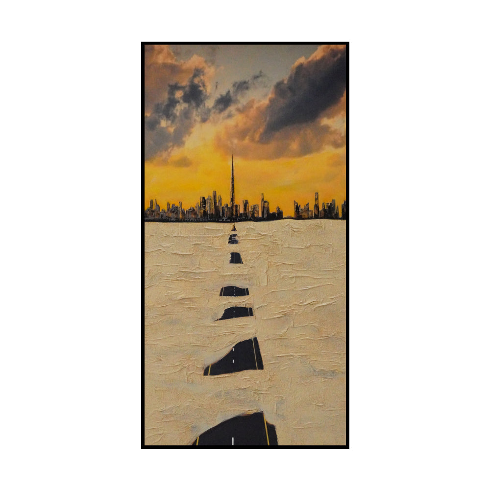 Burj Khalifa Hand Painted Art Painting With Frame 160 X 80 Cm SOASAMPLE001 -  Paintings - ebarza Furniture UAE | Shop Modern Furniture in Abu Dhabi & Dubai - مفروشات ايبازرا في الامارات | تسوق اثاث عصري وديكورات مميزة في دبي وابوظبي