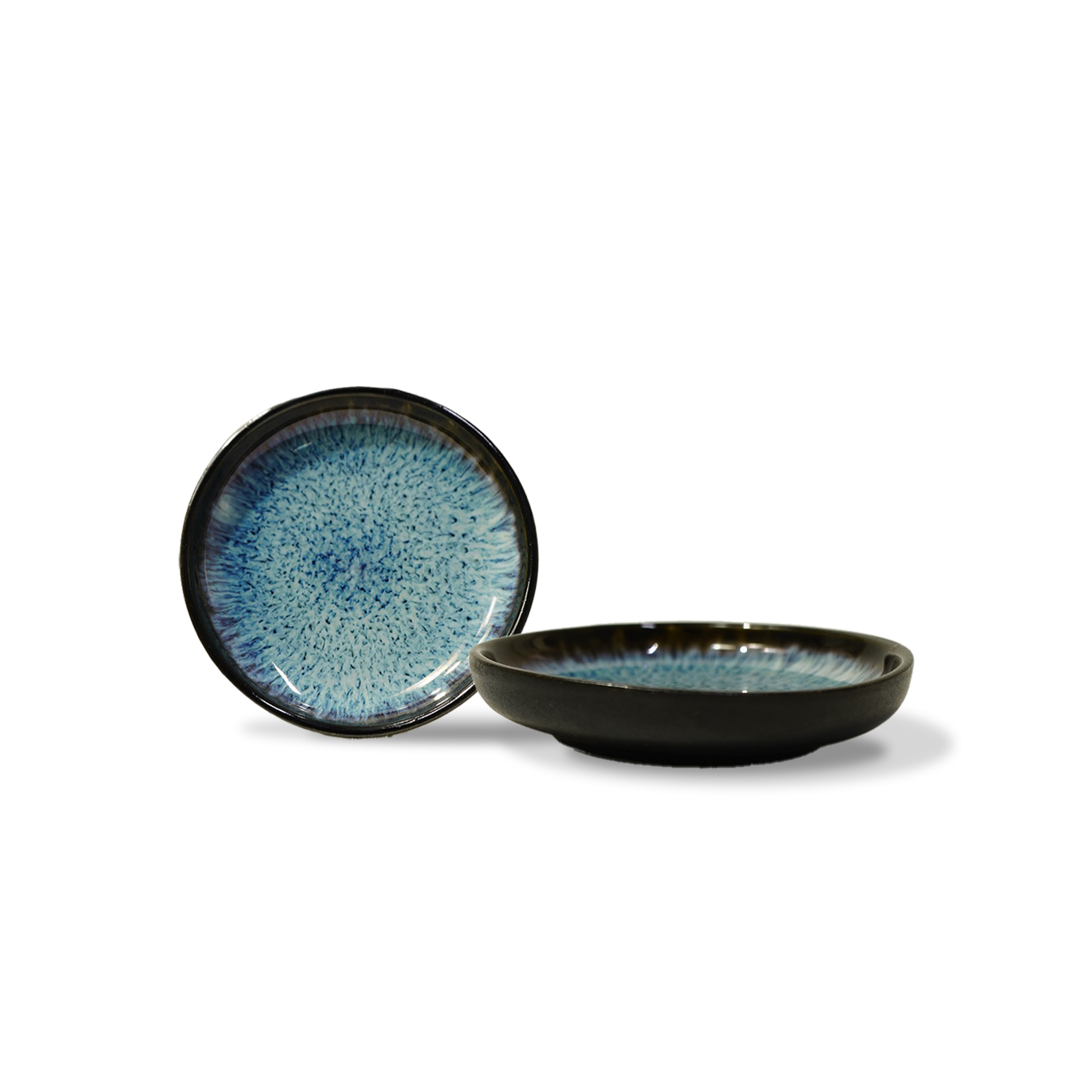 Blue Wave Black And Blue Plate HZ4329/Blue -  Plates - ebarza Furniture UAE | Shop Modern Furniture in Abu Dhabi & Dubai - مفروشات ايبازرا في الامارات | تسوق اثاث عصري وديكورات مميزة في دبي وابوظبي