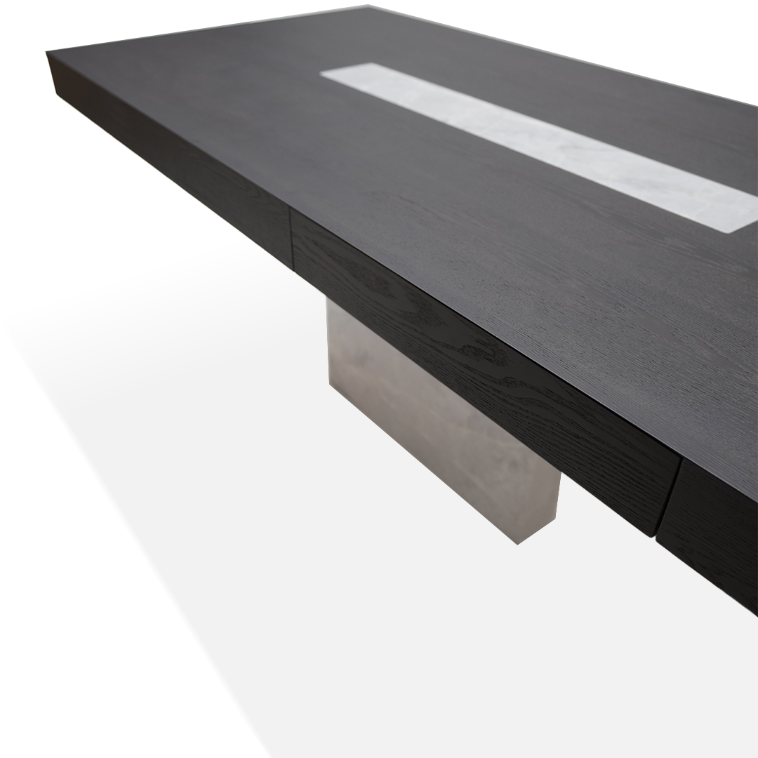 Dark Emperador Rectangular Dining Table JK-W009 - Dining Tables - ebarza Furniture UAE | Shop Modern Furniture in Abu Dhabi & Dubai - مفروشات ايبازرا في الامارات | تسوق اثاث عصري وديكورات مميزة في دبي وابوظبي