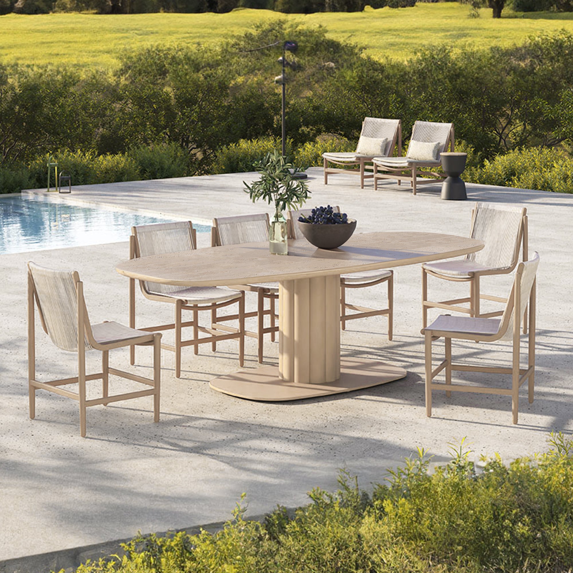 Pre-order 75 Days Delivery Lotus Indoor/Outdoor Dining Table - KT8602F27CER - Outdoor Tables - ebarza Furniture UAE | Shop Modern Furniture in Abu Dhabi & Dubai - مفروشات ايبازرا في الامارات | تسوق اثاث عصري وديكورات مميزة في دبي وابوظبي