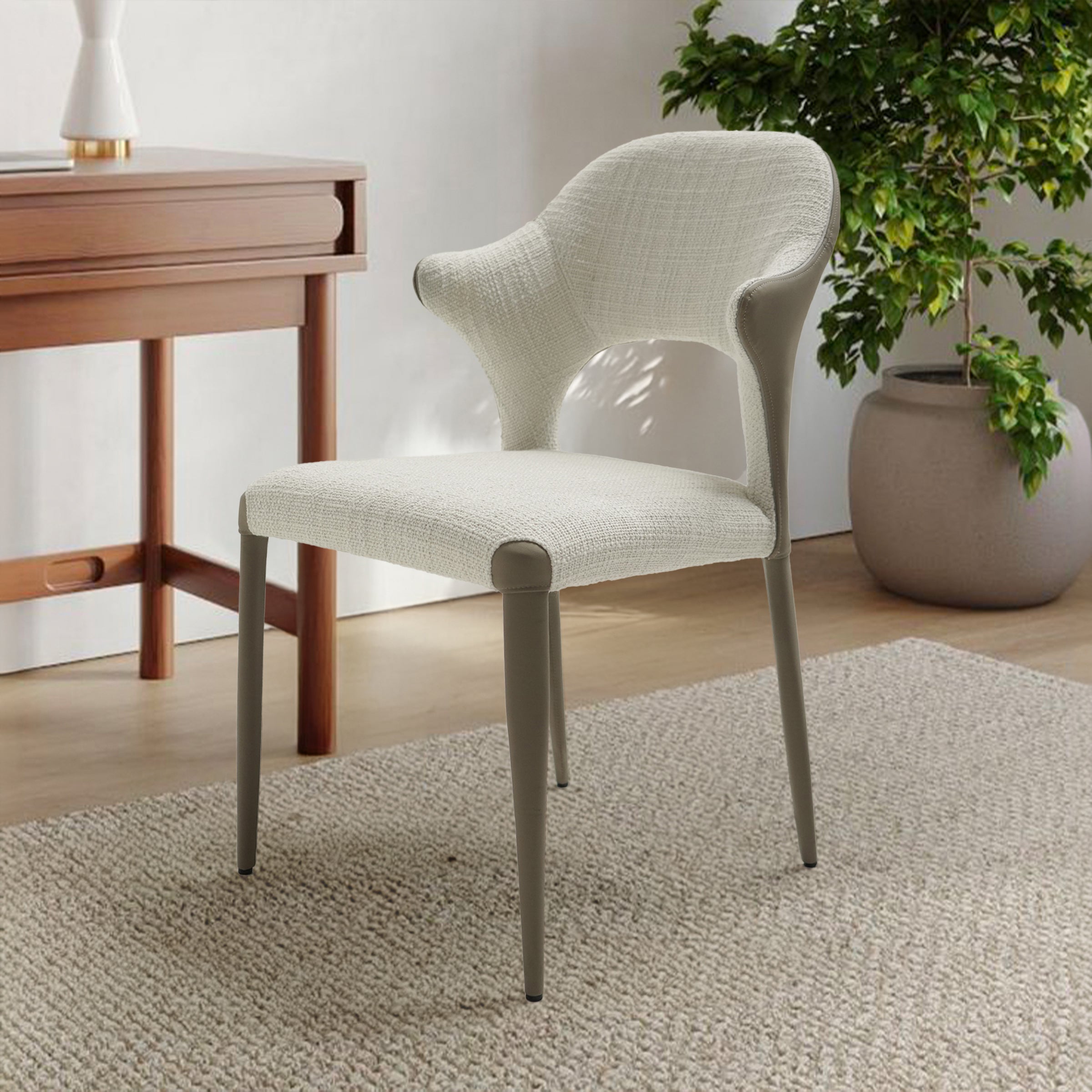 Dining Chair PZ-097-D Beige - Chairs - ebarza Furniture UAE | Shop Modern Furniture in Abu Dhabi & Dubai - مفروشات ايبازرا في الامارات | تسوق اثاث عصري وديكورات مميزة في دبي وابوظبي