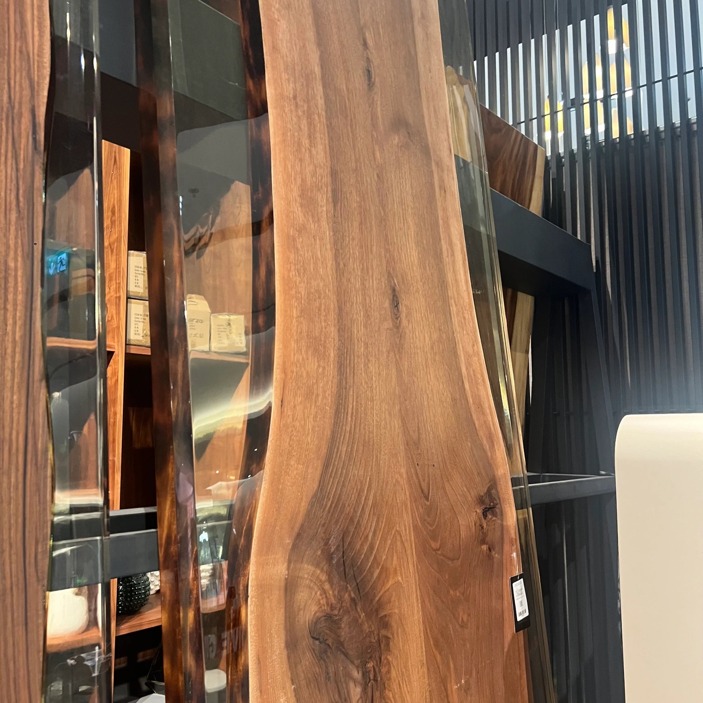 AS IS - 350X100 Cm Live Edge Resin Dining Table Top San350X100-Nakheel - DISPLAY ITEM - ebarza Furniture UAE | Shop Modern Furniture in Abu Dhabi & Dubai - مفروشات ايبازرا في الامارات | تسوق اثاث عصري وديكورات مميزة في دبي وابوظبي