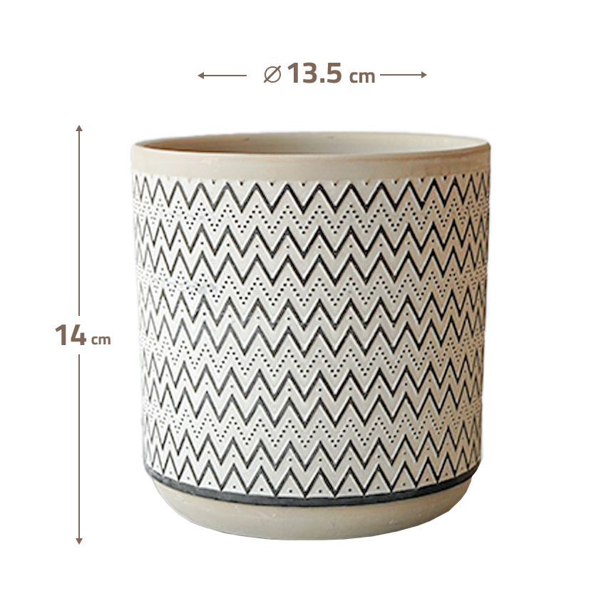 Zigzag Zebra Outdoor/indoor Black Cement Planter Box 8040B-57 - Planter Boxes - ebarza Furniture UAE | Shop Modern Furniture in Abu Dhabi & Dubai - مفروشات ايبازرا في الامارات | تسوق اثاث عصري وديكورات مميزة في دبي وابوظبي