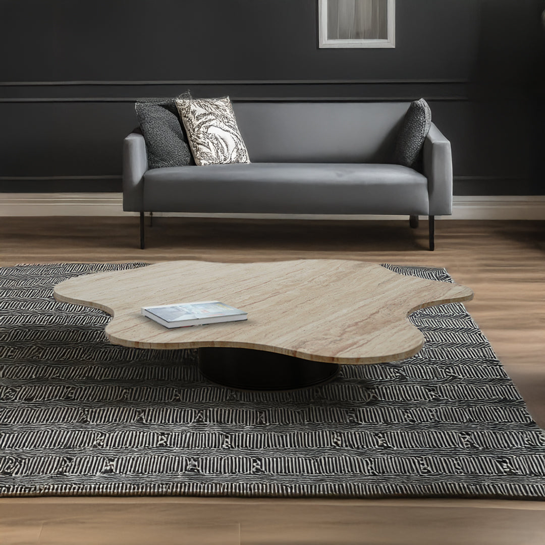 Pre-order 35 Days Delivery White Travertine Coffee Table ST765 - Coffee tables - ebarza Furniture UAE | Shop Modern Furniture in Abu Dhabi & Dubai - مفروشات ايبازرا في الامارات | تسوق اثاث عصري وديكورات مميزة في دبي وابوظبي