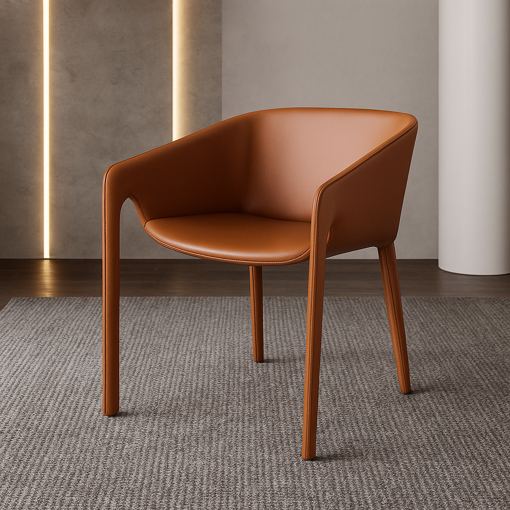 Mycroft Chair DJ752-1 Caramel -  Lounge Chairs - ebarza Furniture UAE | Shop Modern Furniture in Abu Dhabi & Dubai - مفروشات ايبازرا في الامارات | تسوق اثاث عصري وديكورات مميزة في دبي وابوظبي
