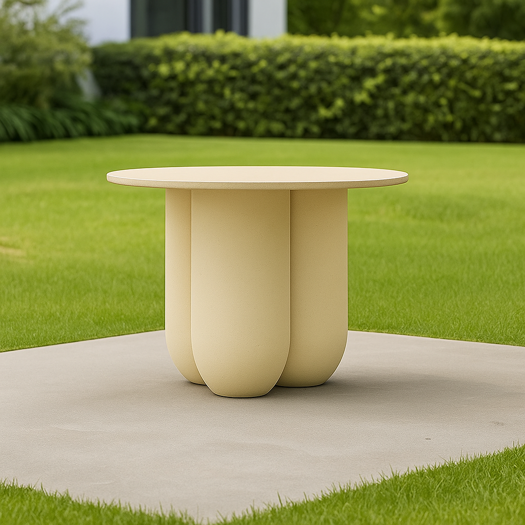 Outdoor/Indoor Beige Fiberglass Dining Table XK-0007-Beige - Outdoor Tables - ebarza Furniture UAE | Shop Modern Furniture in Abu Dhabi & Dubai - مفروشات ايبازرا في الامارات | تسوق اثاث عصري وديكورات مميزة في دبي وابوظبي