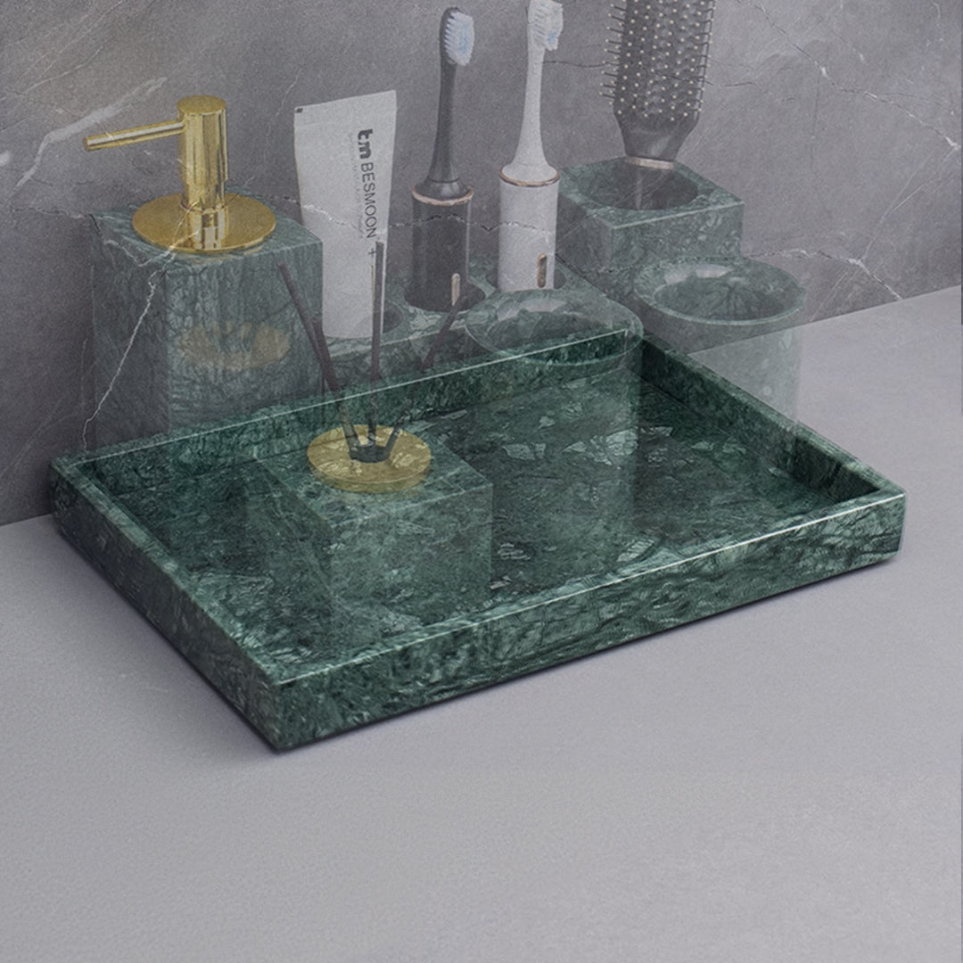 Indian Green Marble Rectangular Large Tray RHD840 - Trays - ebarza Furniture UAE | Shop Modern Furniture in Abu Dhabi & Dubai - مفروشات ايبازرا في الامارات | تسوق اثاث عصري وديكورات مميزة في دبي وابوظبي