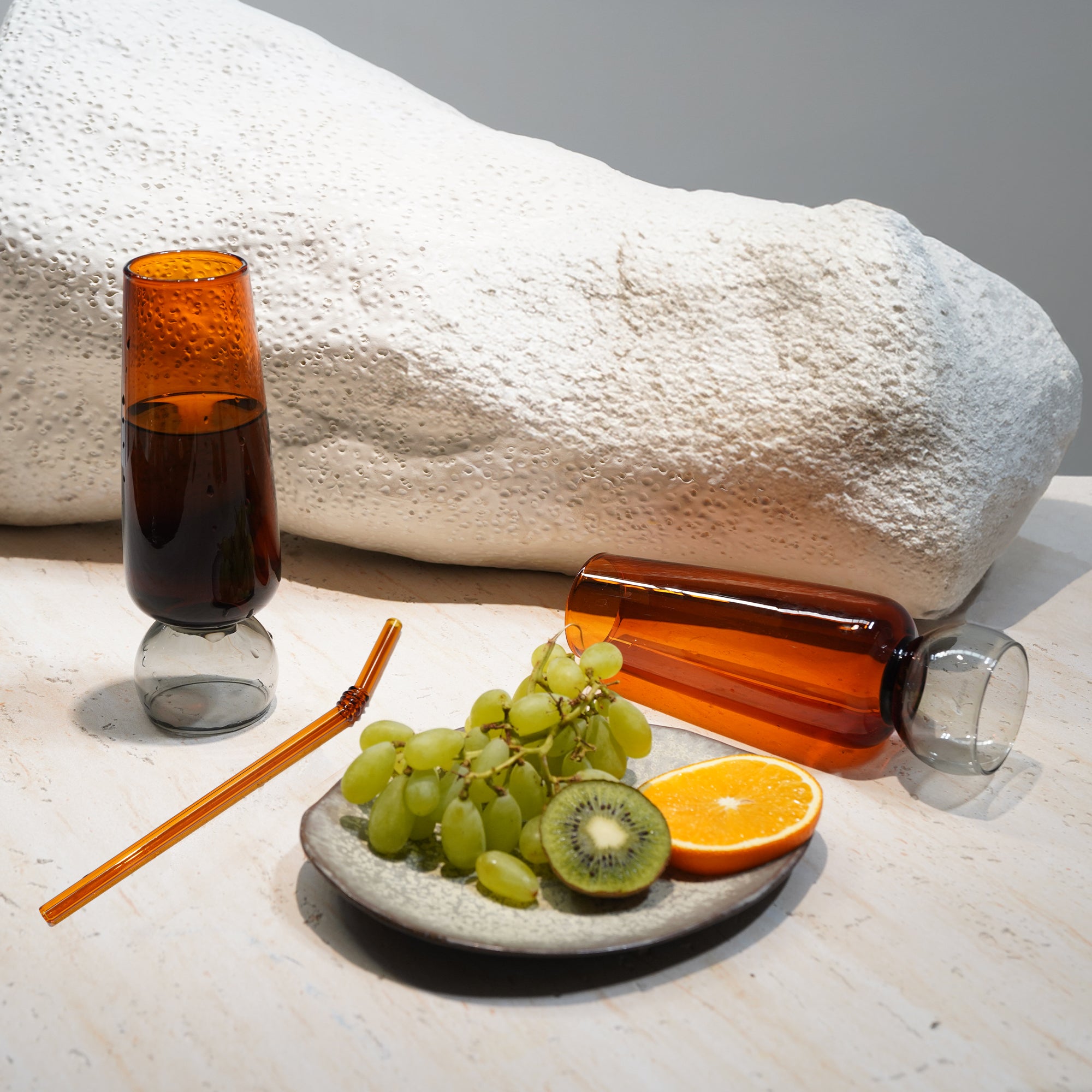 Two Tone Flute 180ml 23777A -  Drinkware - ebarza Furniture UAE | Shop Modern Furniture in Abu Dhabi & Dubai - مفروشات ايبازرا في الامارات | تسوق اثاث عصري وديكورات مميزة في دبي وابوظبي