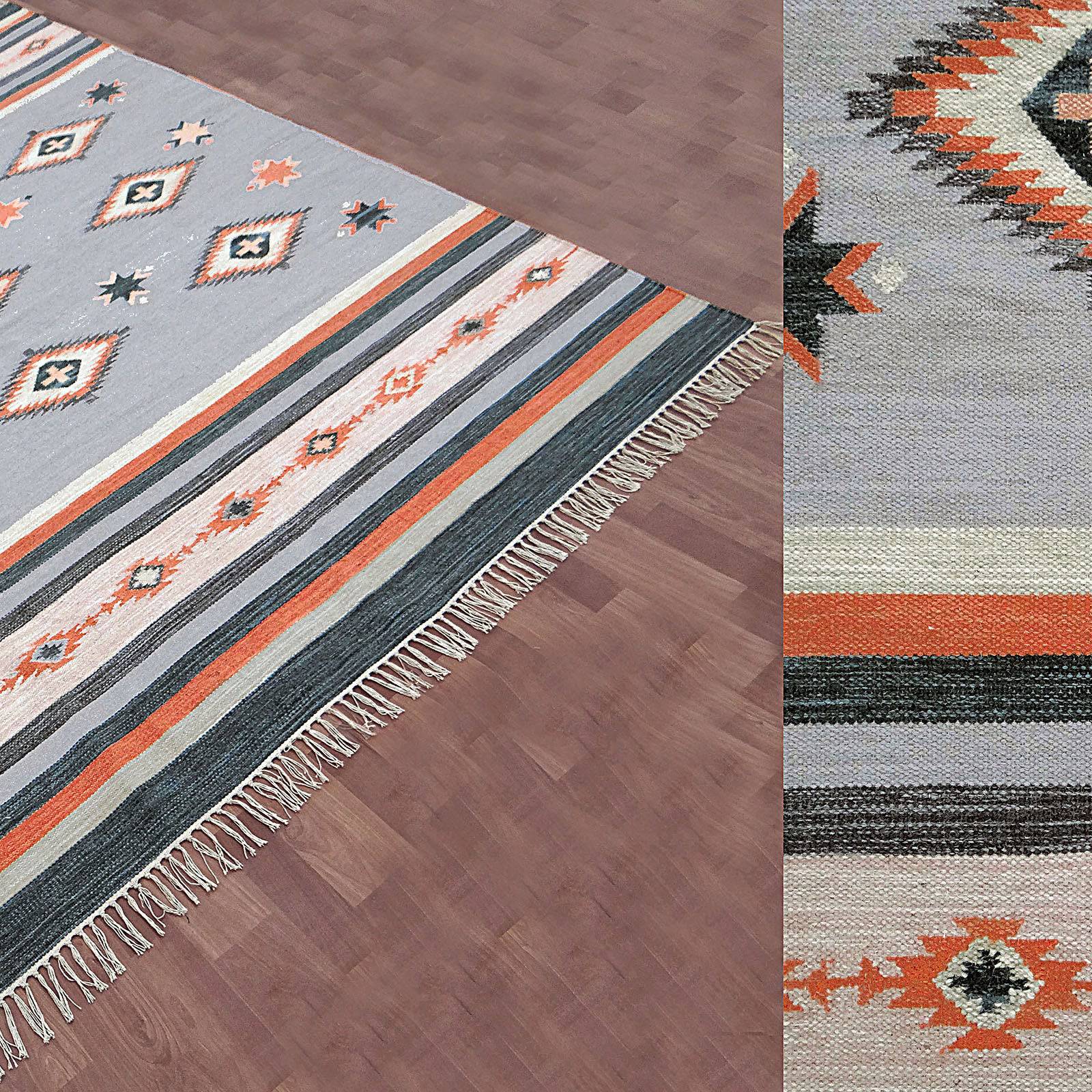 230X160 Cm Amak Handmade Wool Rug Jh-2353-L - Rugs - ebarza Furniture UAE | Shop Modern Furniture in Abu Dhabi & Dubai - مفروشات ايبازرا في الامارات | تسوق اثاث عصري وديكورات مميزة في دبي وابوظبي