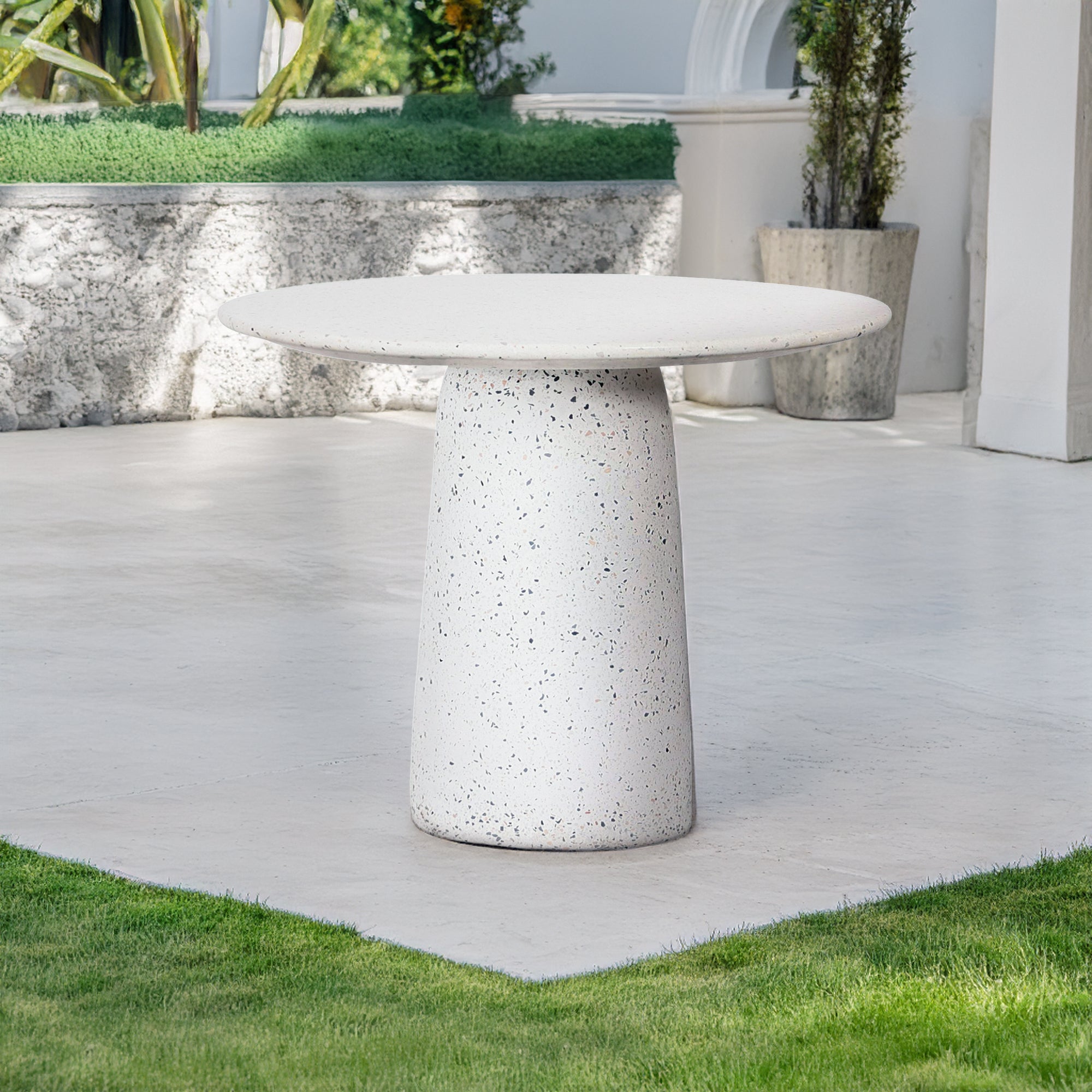White TERRAZZO Dinning Table BP4911 - Dining Tables - ebarza Furniture UAE | Shop Modern Furniture in Abu Dhabi & Dubai - مفروشات ايبازرا في الامارات | تسوق اثاث عصري وديكورات مميزة في دبي وابوظبي