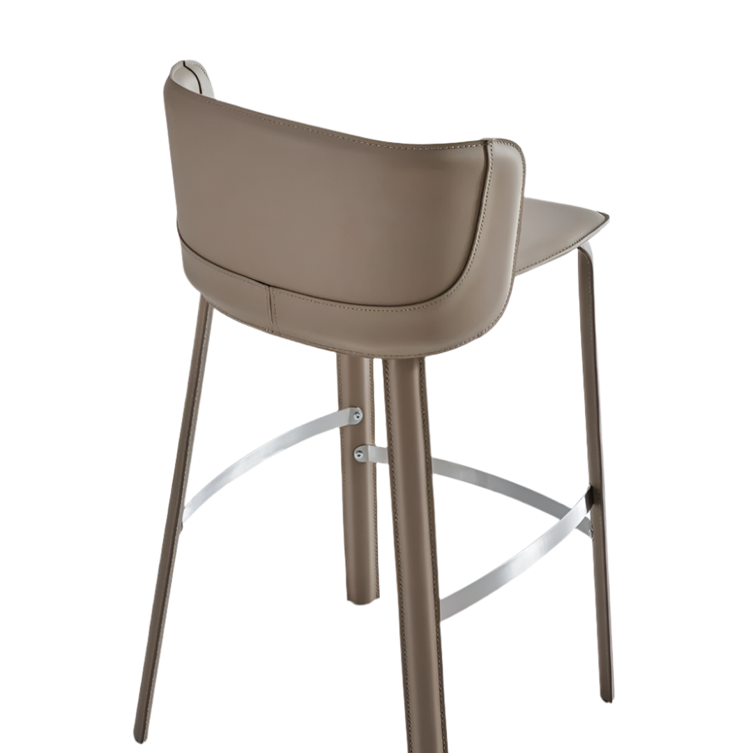 Pre-order 35 Days Delivery Beige Saddle Leather Bar Stool PZ-228-BAC - Bar Stools - ebarza Furniture UAE | Shop Modern Furniture in Abu Dhabi & Dubai - مفروشات ايبازرا في الامارات | تسوق اثاث عصري وديكورات مميزة في دبي وابوظبي