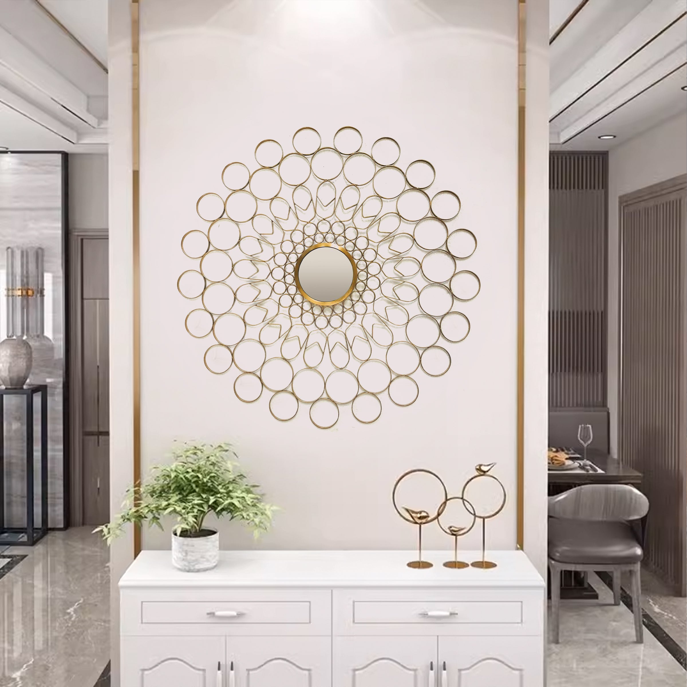Decorative Mirror 80Cm 170401 - Mirror - ebarza Furniture UAE | Shop Modern Furniture in Abu Dhabi & Dubai - مفروشات ايبازرا في الامارات | تسوق اثاث عصري وديكورات مميزة في دبي وابوظبي