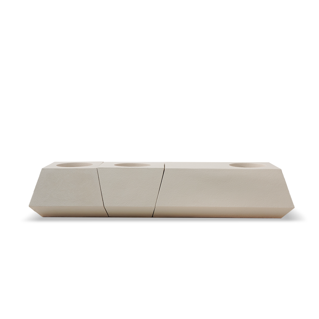 Set Of 3 Outdoor/Indoor Fiberglass Concrete Planter Box And Bench Xk-5040A+B+C - Beige - Planter Boxes - ebarza Furniture UAE | Shop Modern Furniture in Abu Dhabi & Dubai - مفروشات ايبازرا في الامارات | تسوق اثاث عصري وديكورات مميزة في دبي وابوظبي