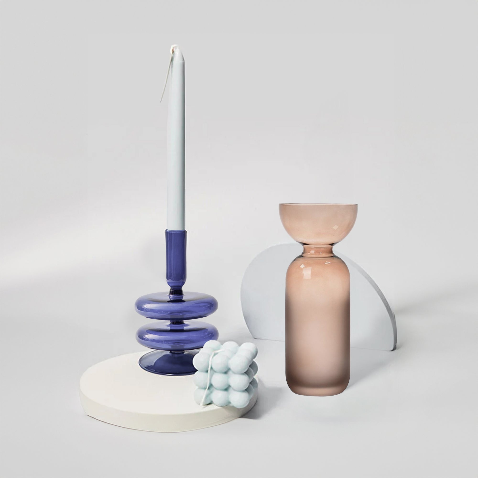 Sprayed Blue Candle Holder 23F117D - Candle Holders - ebarza Furniture UAE | Shop Modern Furniture in Abu Dhabi & Dubai - مفروشات ايبازرا في الامارات | تسوق اثاث عصري وديكورات مميزة في دبي وابوظبي