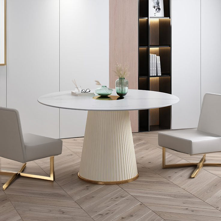 Vardo Sintered Stone Round Dining Table MLL-C16 - Dining Tables - ebarza Furniture UAE | Shop Modern Furniture in Abu Dhabi & Dubai - مفروشات ايبازرا في الامارات | تسوق اثاث عصري وديكورات مميزة في دبي وابوظبي