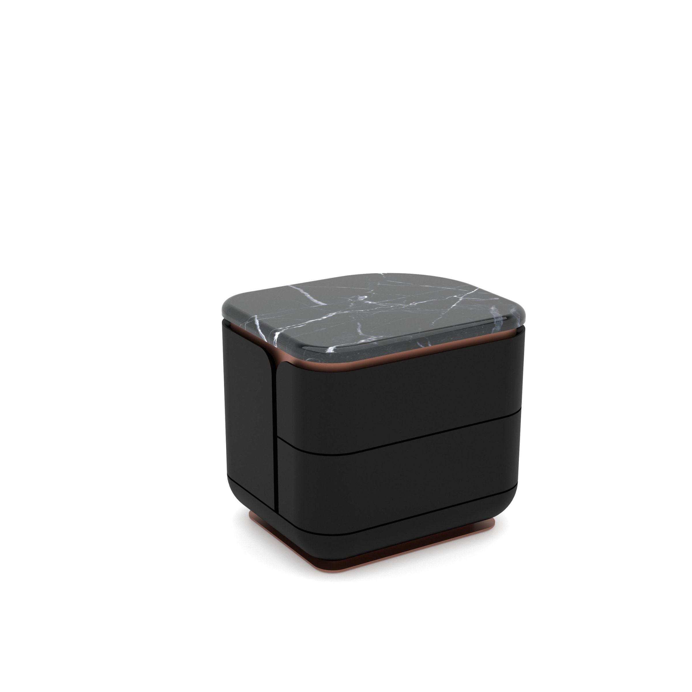2X Tulip Black Bedside Tables KOMTLP001 - Bedside Tables - ebarza Furniture UAE | Shop Modern Furniture in Abu Dhabi & Dubai - مفروشات ايبازرا في الامارات | تسوق اثاث عصري وديكورات مميزة في دبي وابوظبي
